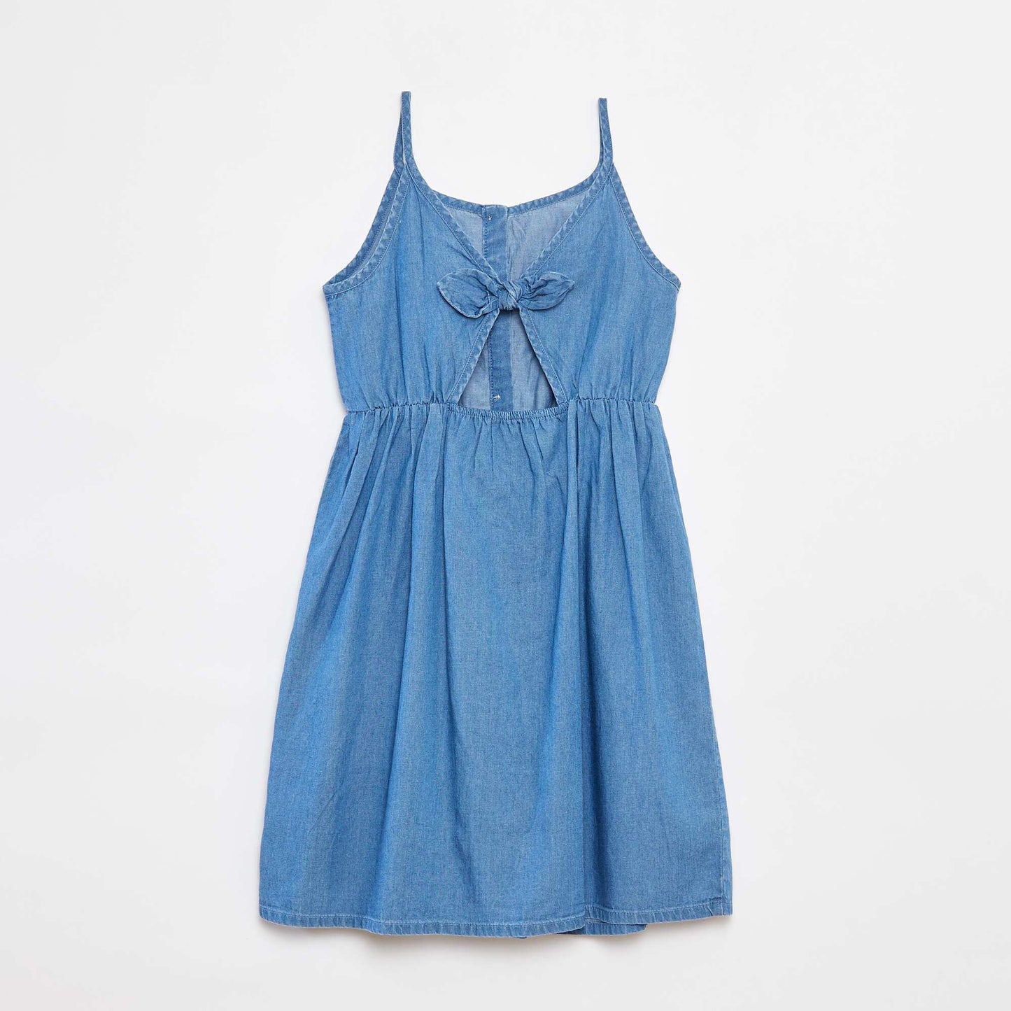 Robe à bretelles en tencel BLEU