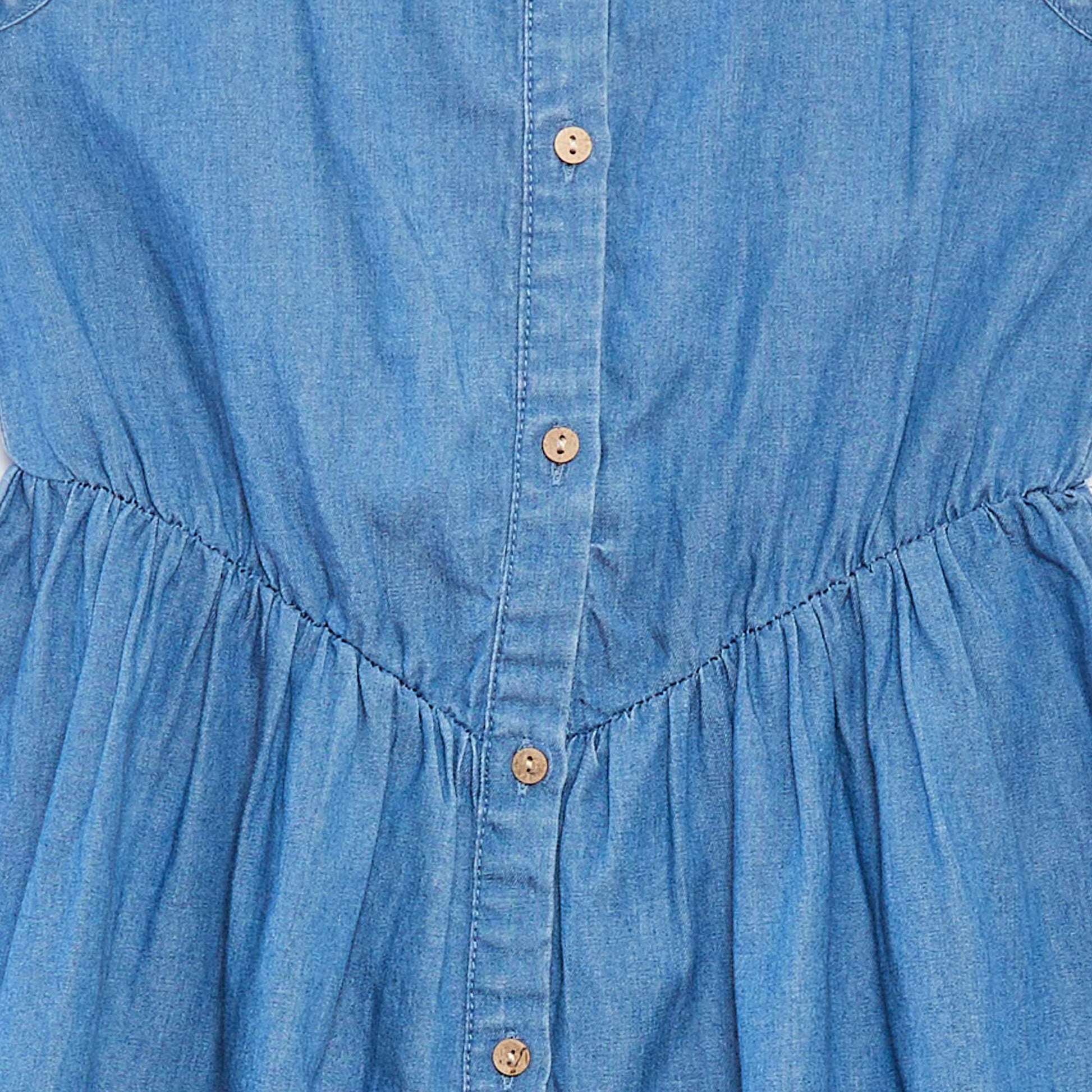 Robe à bretelles en tencel BLEU