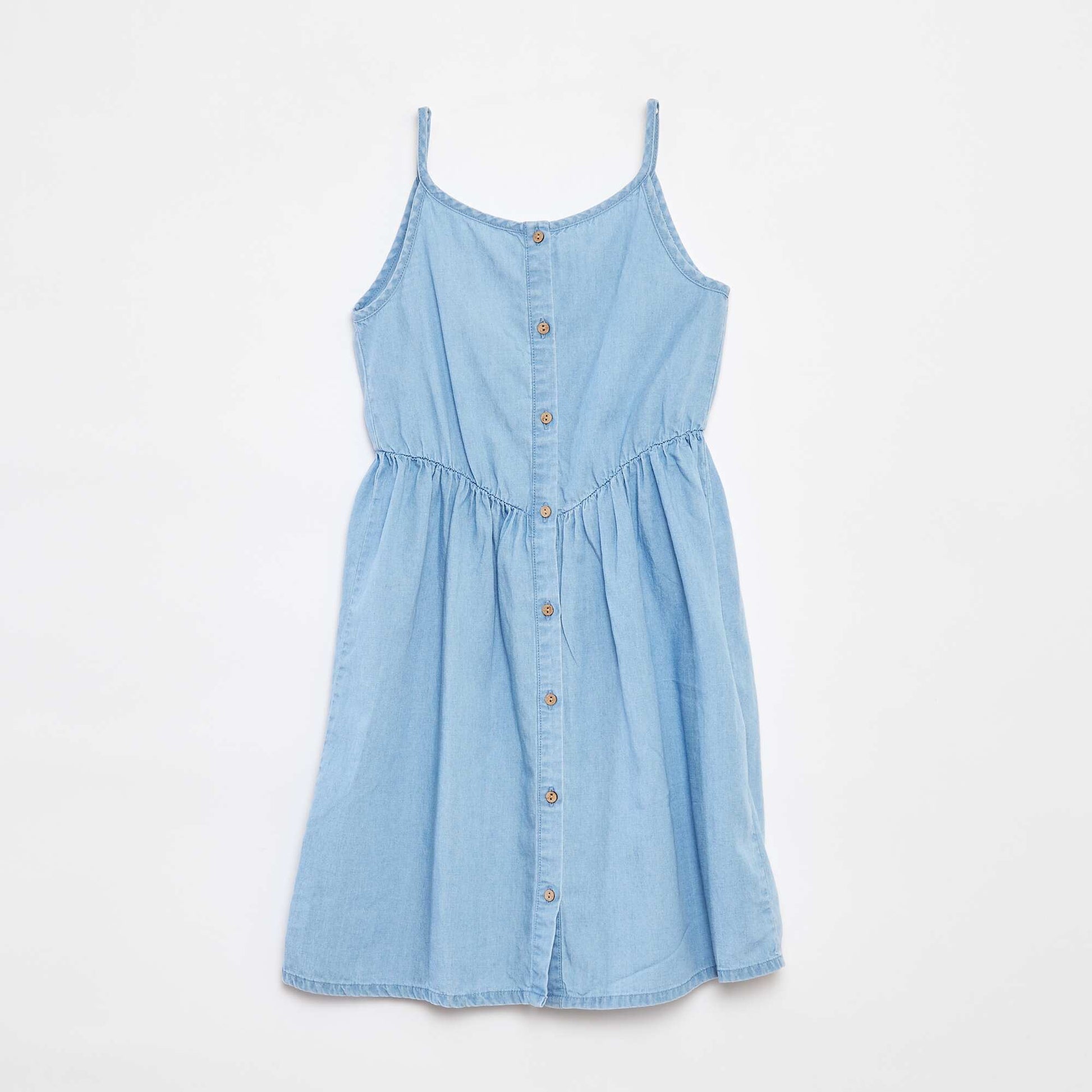 Robe à bretelles en tencel BLEU
