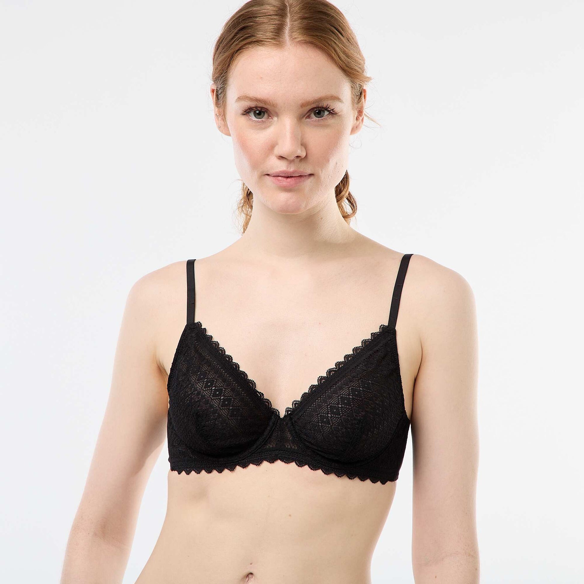 Soutien-gorge en dentelle transparente NOIR
