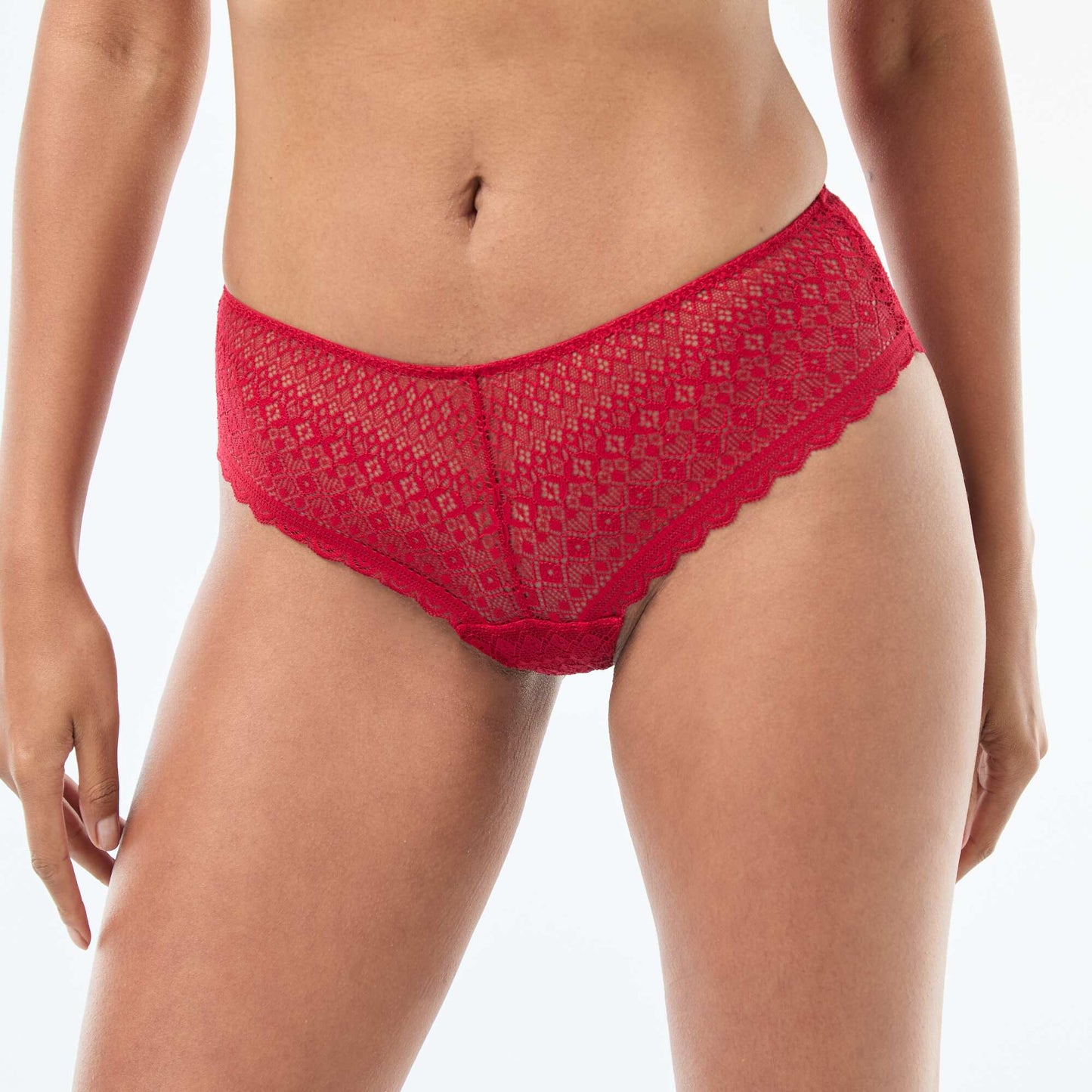 Shorty en dentelle ROUGE