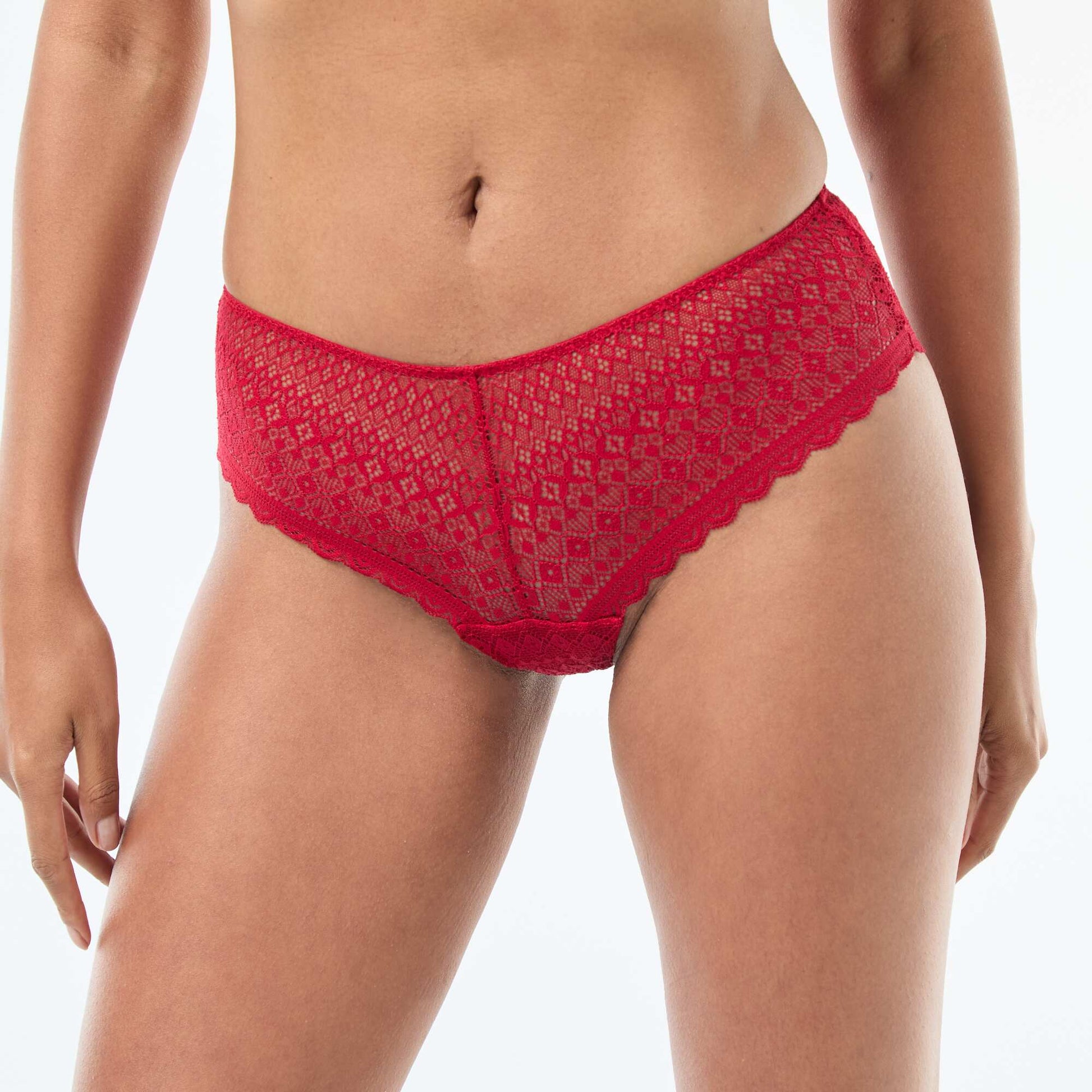 Shorty en dentelle ROUGE