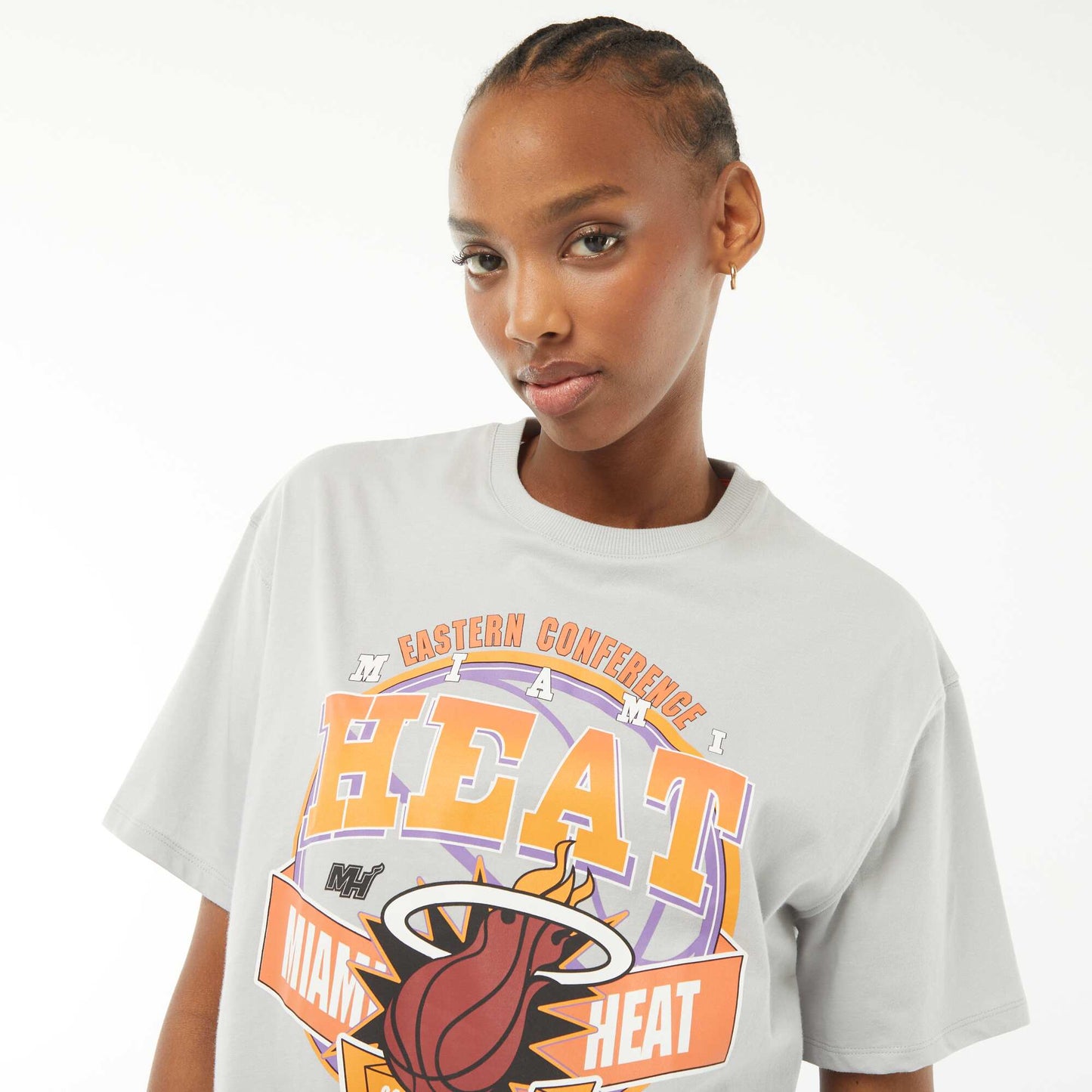 T-shirt crop-top 'Miami Heat' à manches courtes GRIS