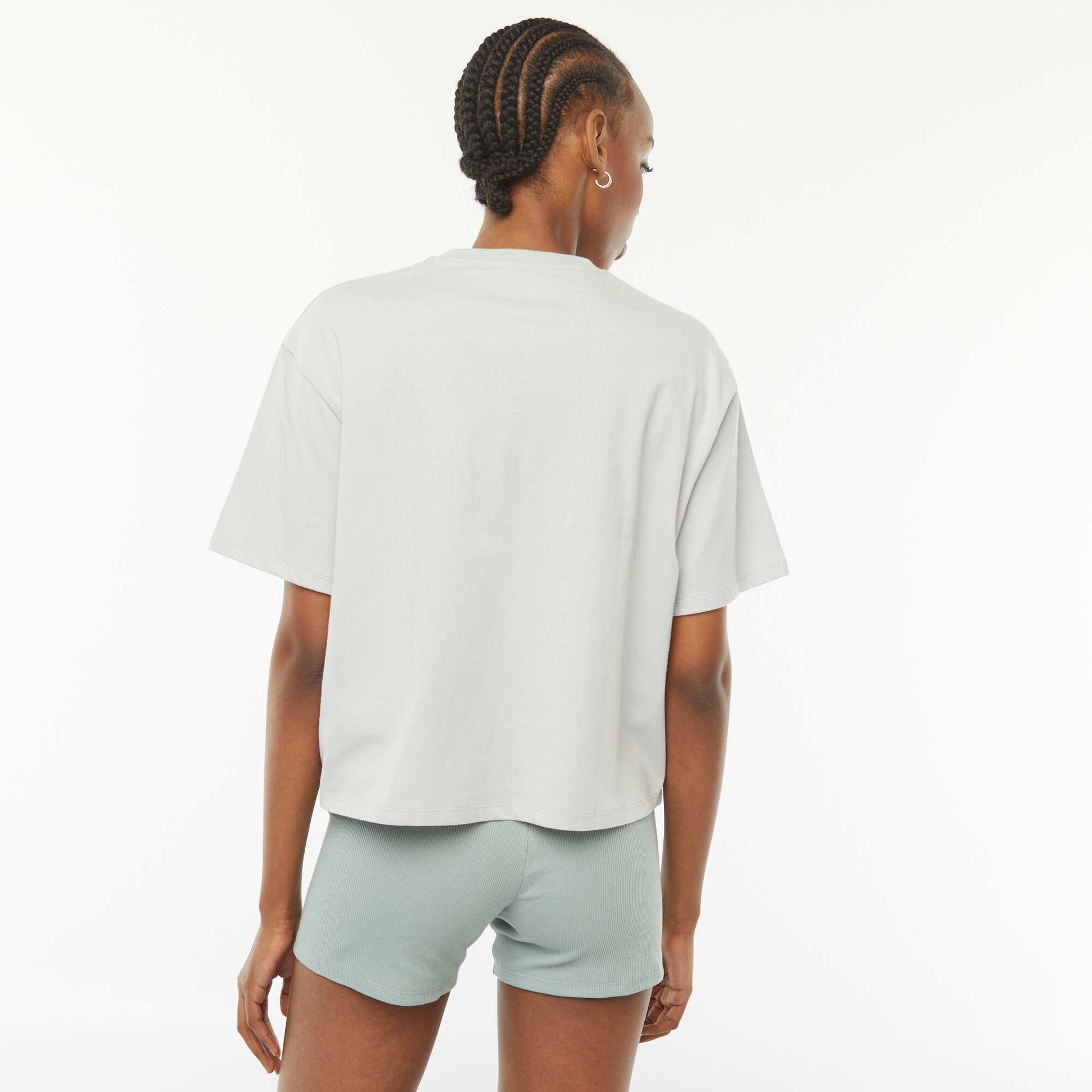 T-shirt crop-top 'Miami Heat' à manches courtes GRIS
