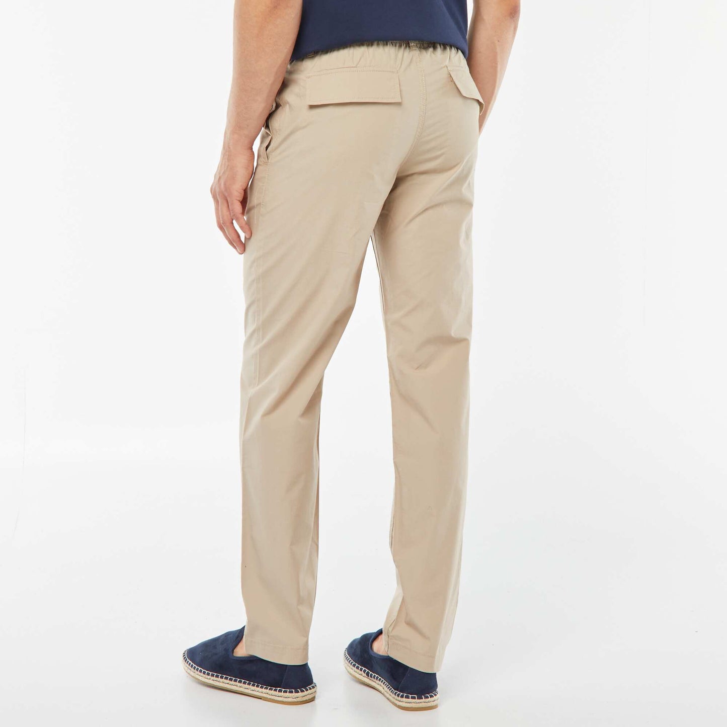 Pantalon droit en popeline craquante BEIGE