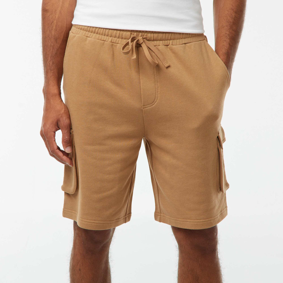 Bermuda en molleton léger multipoches BEIGE