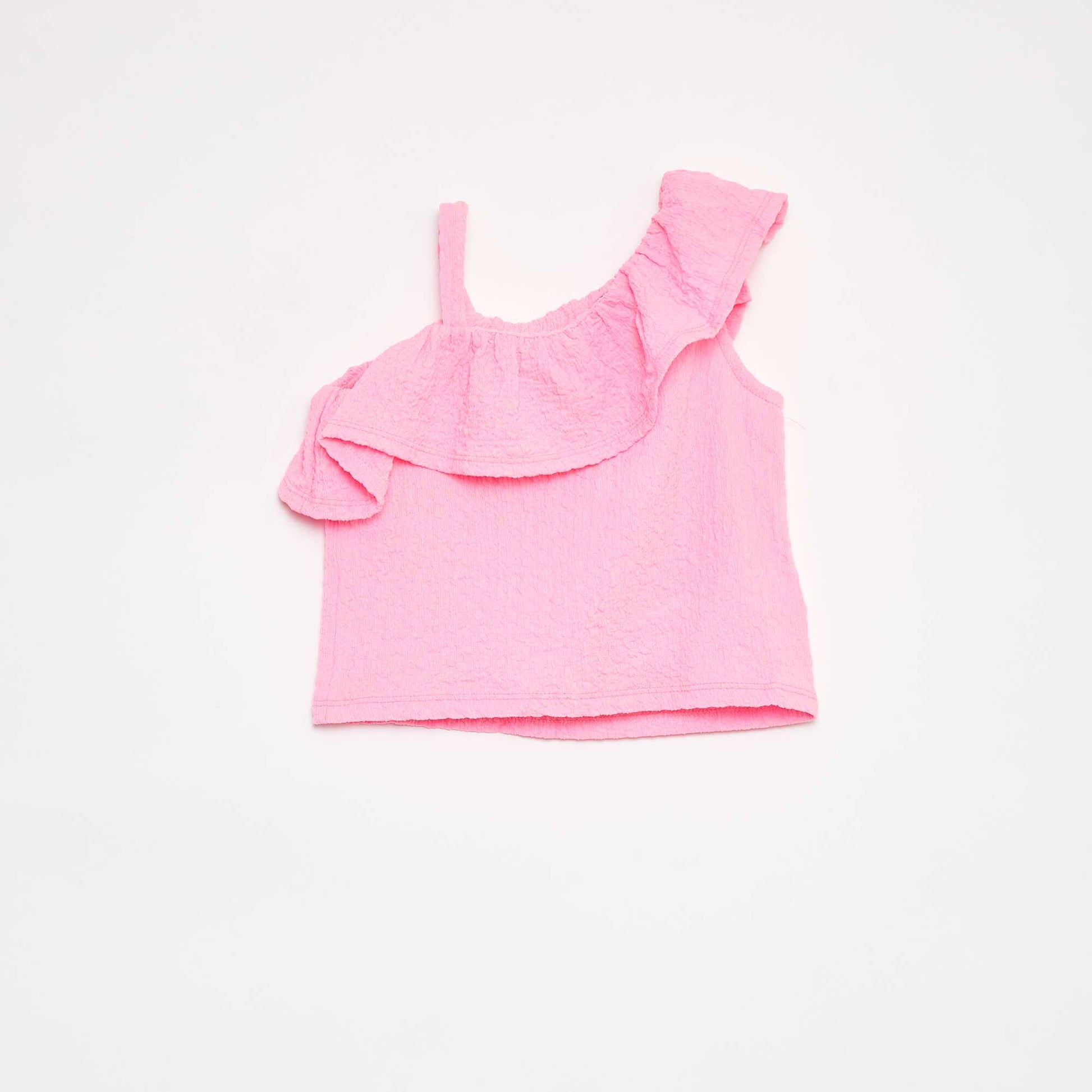 Débardeur stretch en maille gaufrée ROSE