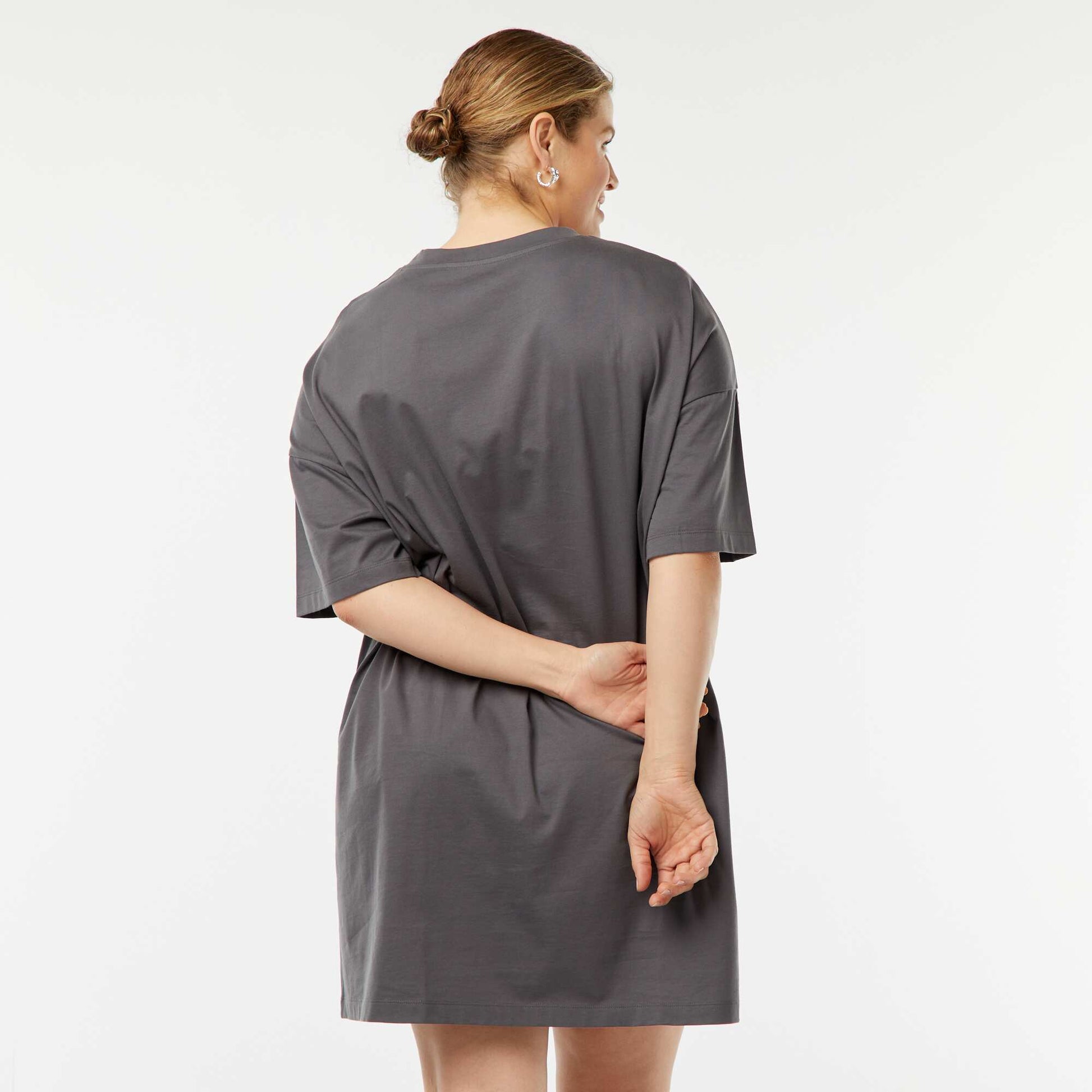 Chemise de nuit à manches courtes 'Disney' GRIS STITCH