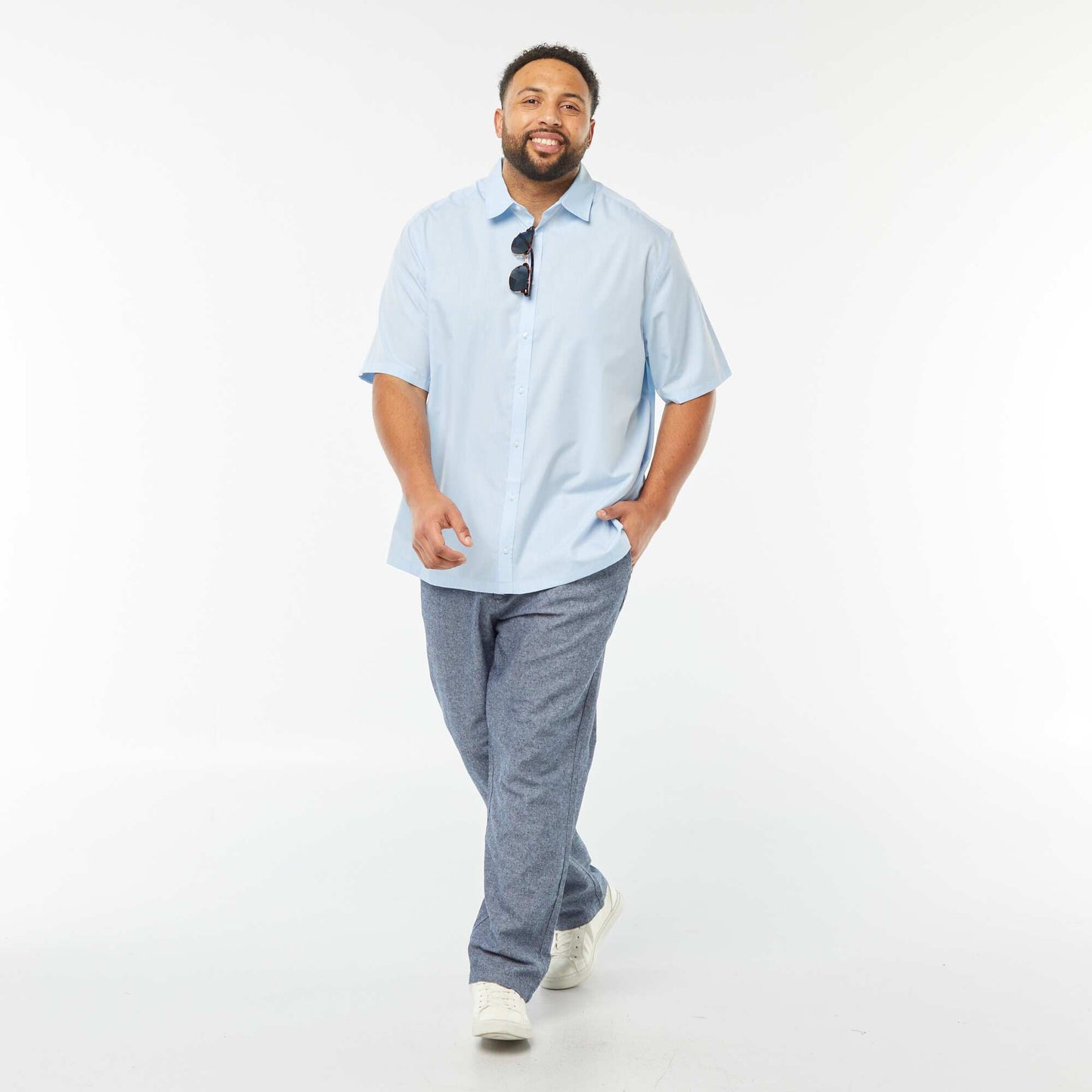 Chemise manches courtes comfort fit BLEU