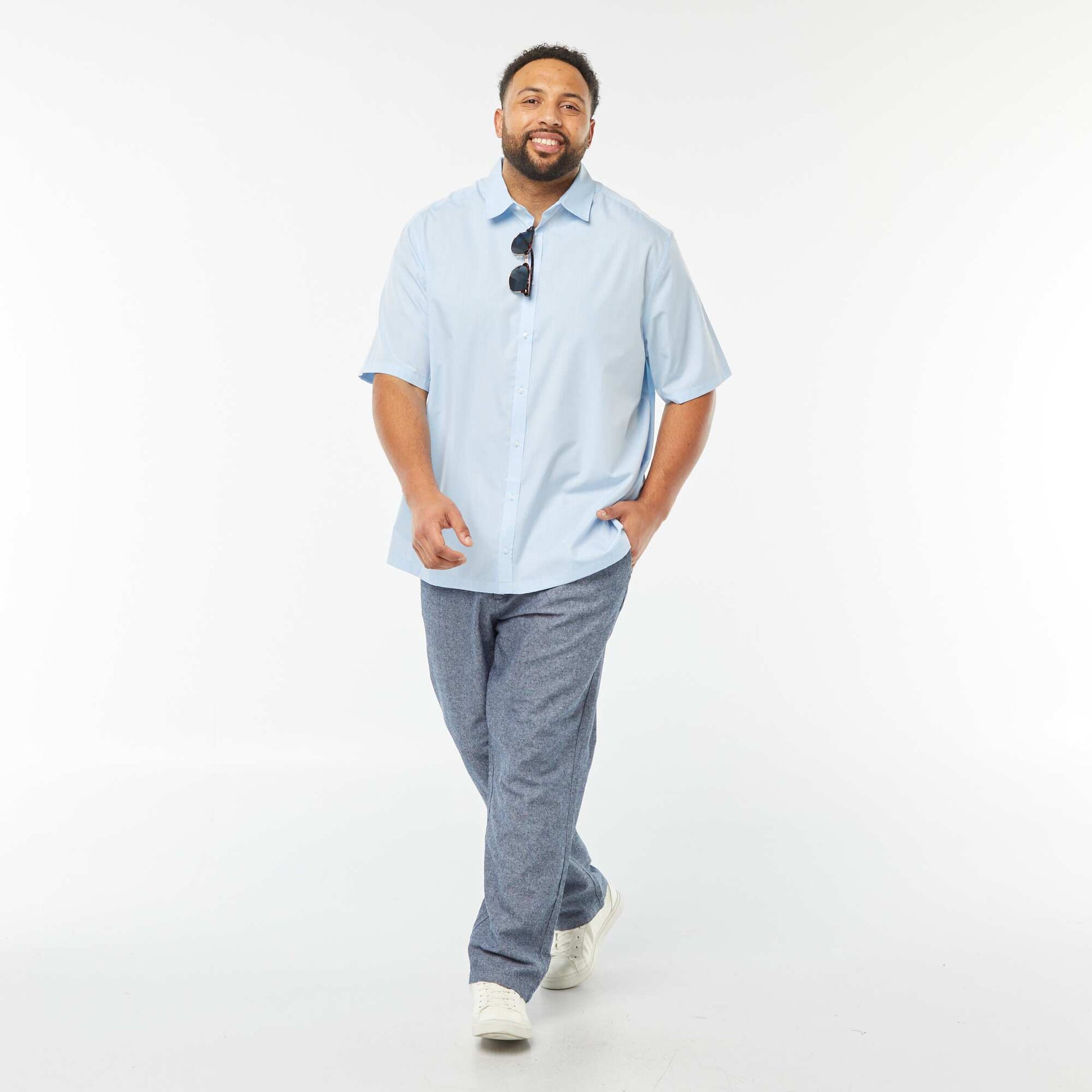 Chemise manches courtes comfort fit BLEU