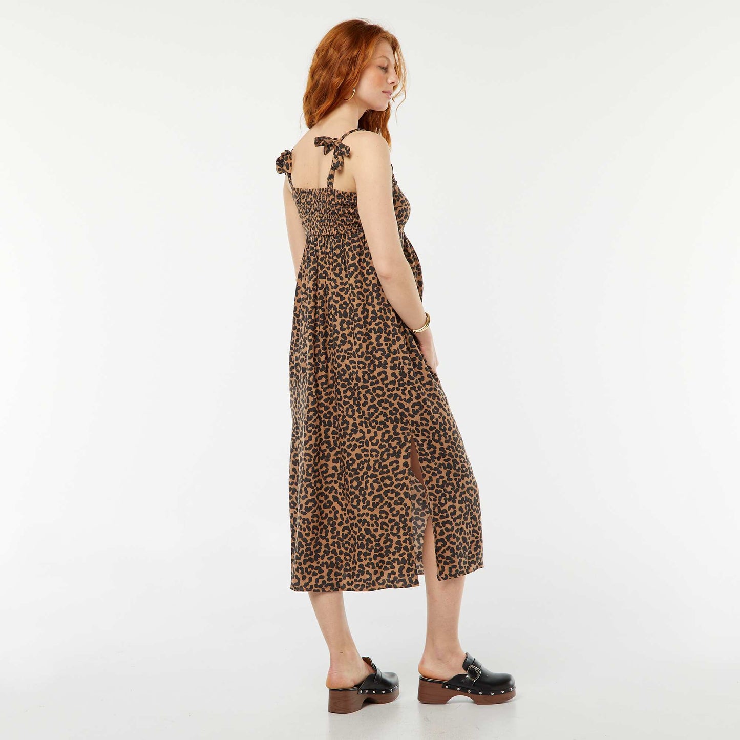 Robe longue grossesse sans manches BEIGE