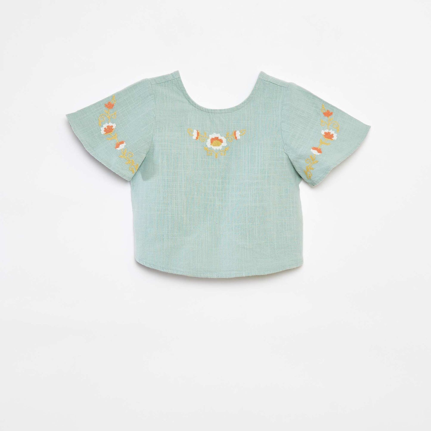 Blouse à motifs brodés VERT