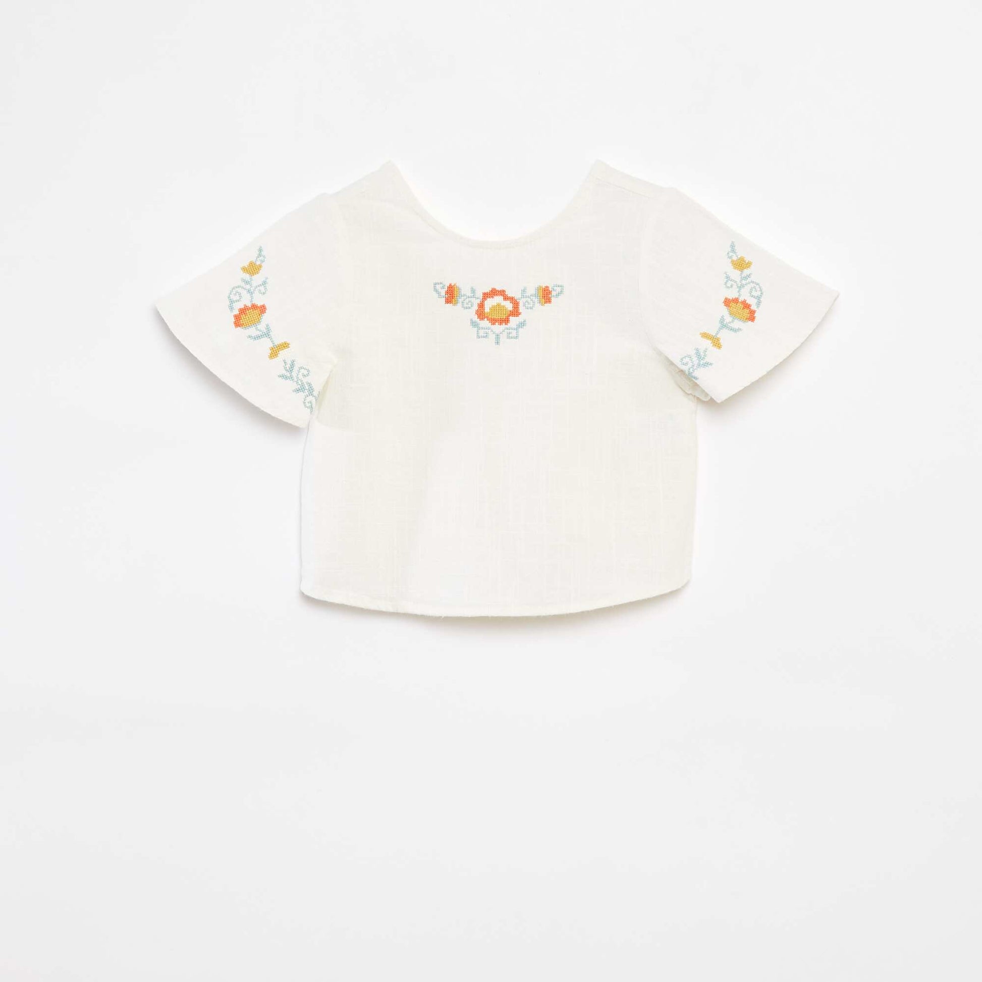 Blouse à motifs brodés BLANC