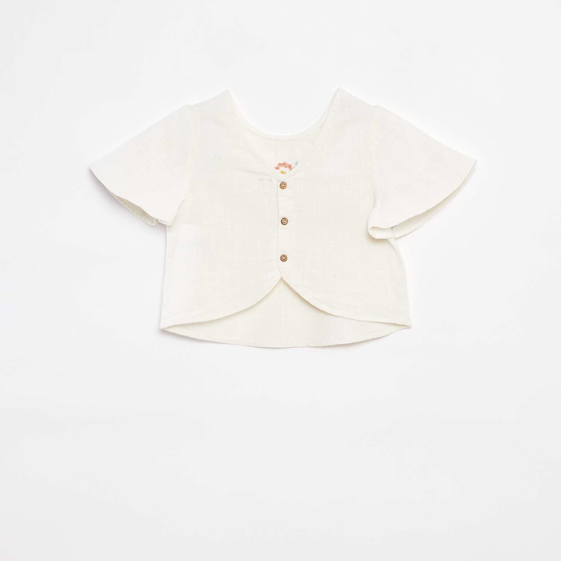 Blouse à motifs brodés BLANC