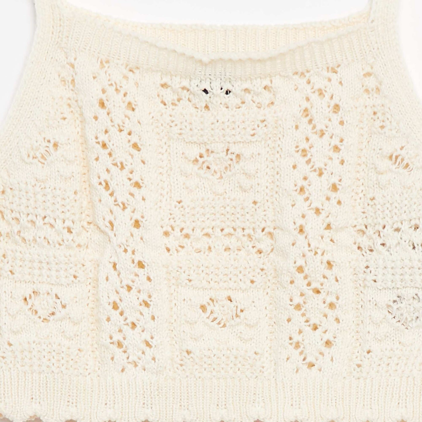 Top uni en crochet BLANC