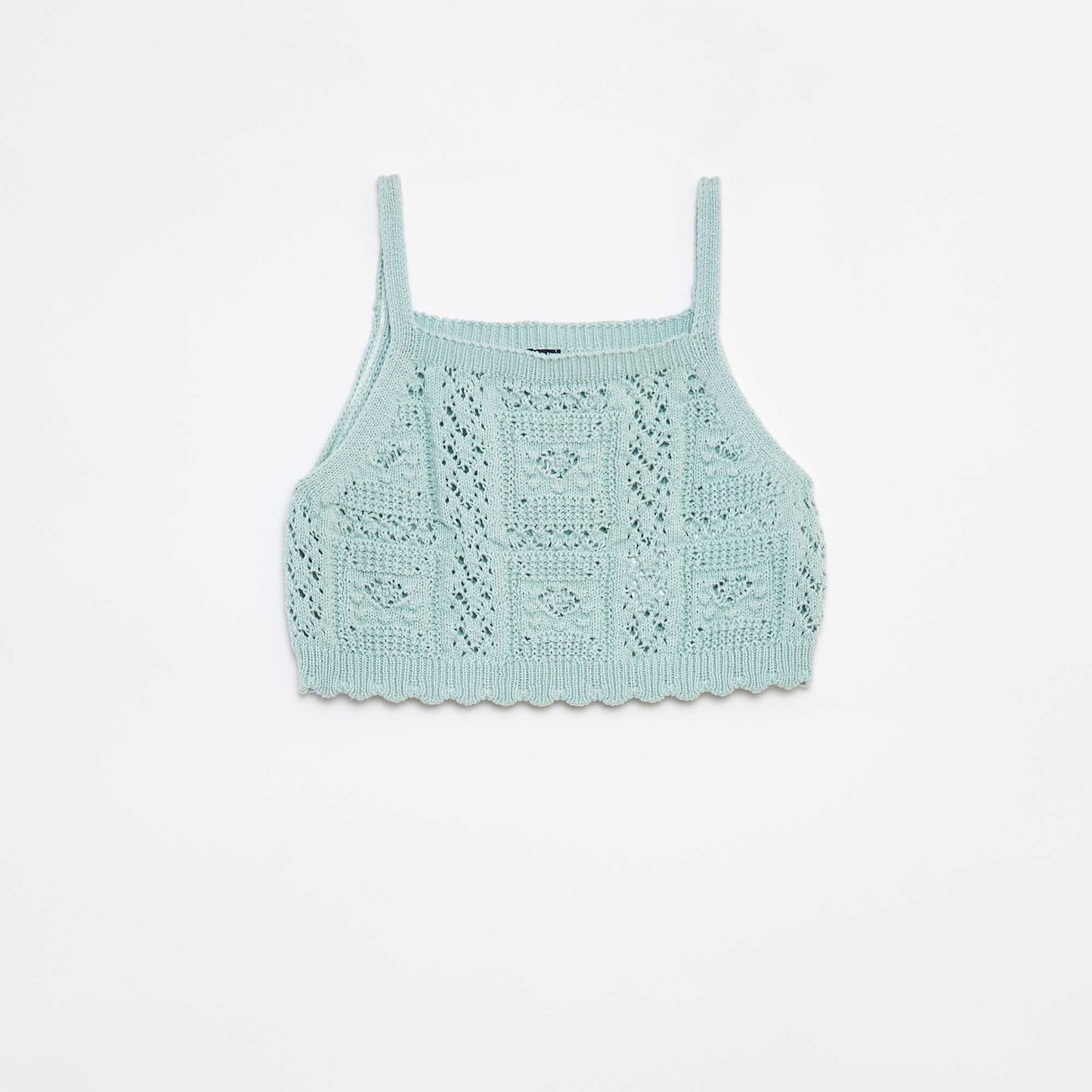Top uni en crochet VERT