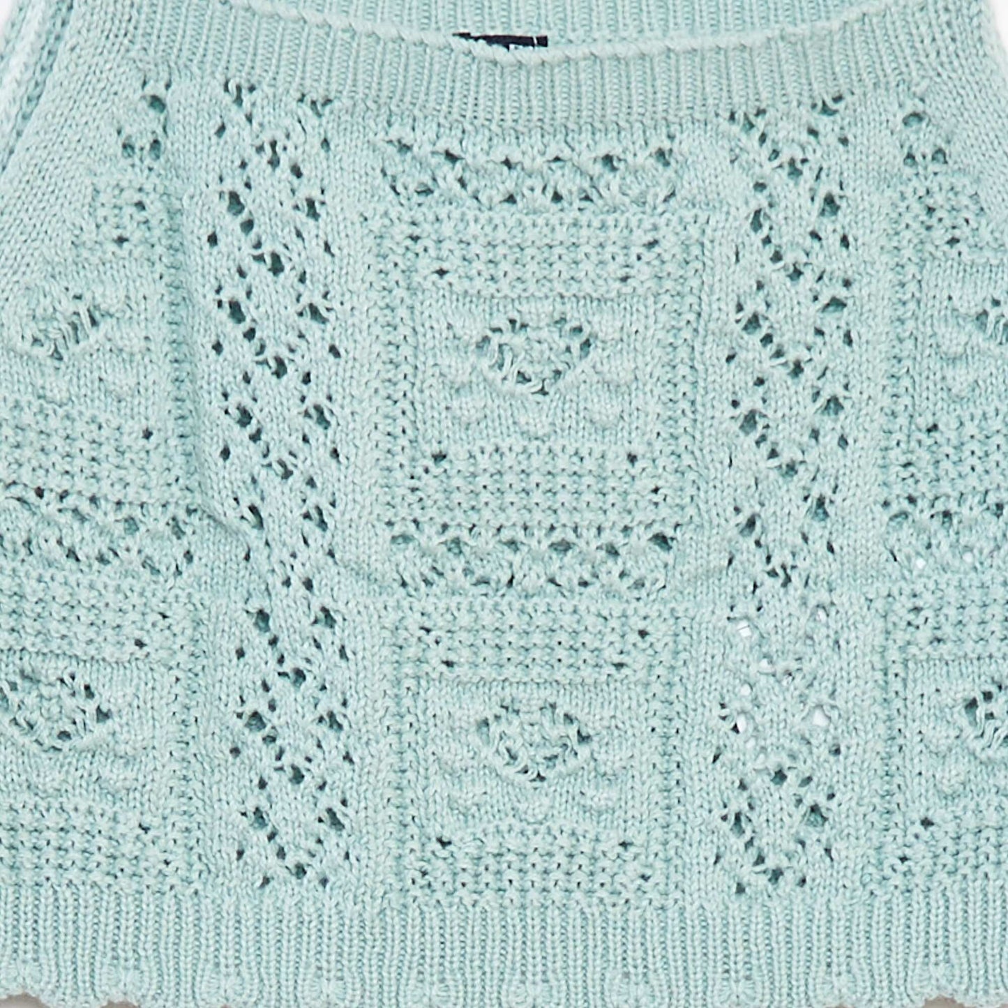Top uni en crochet VERT