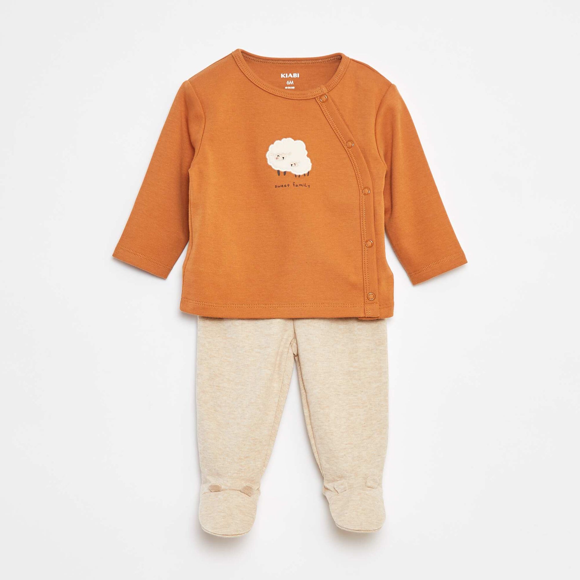 Ensemble pyjama en coton - 2 pièces ORANGE