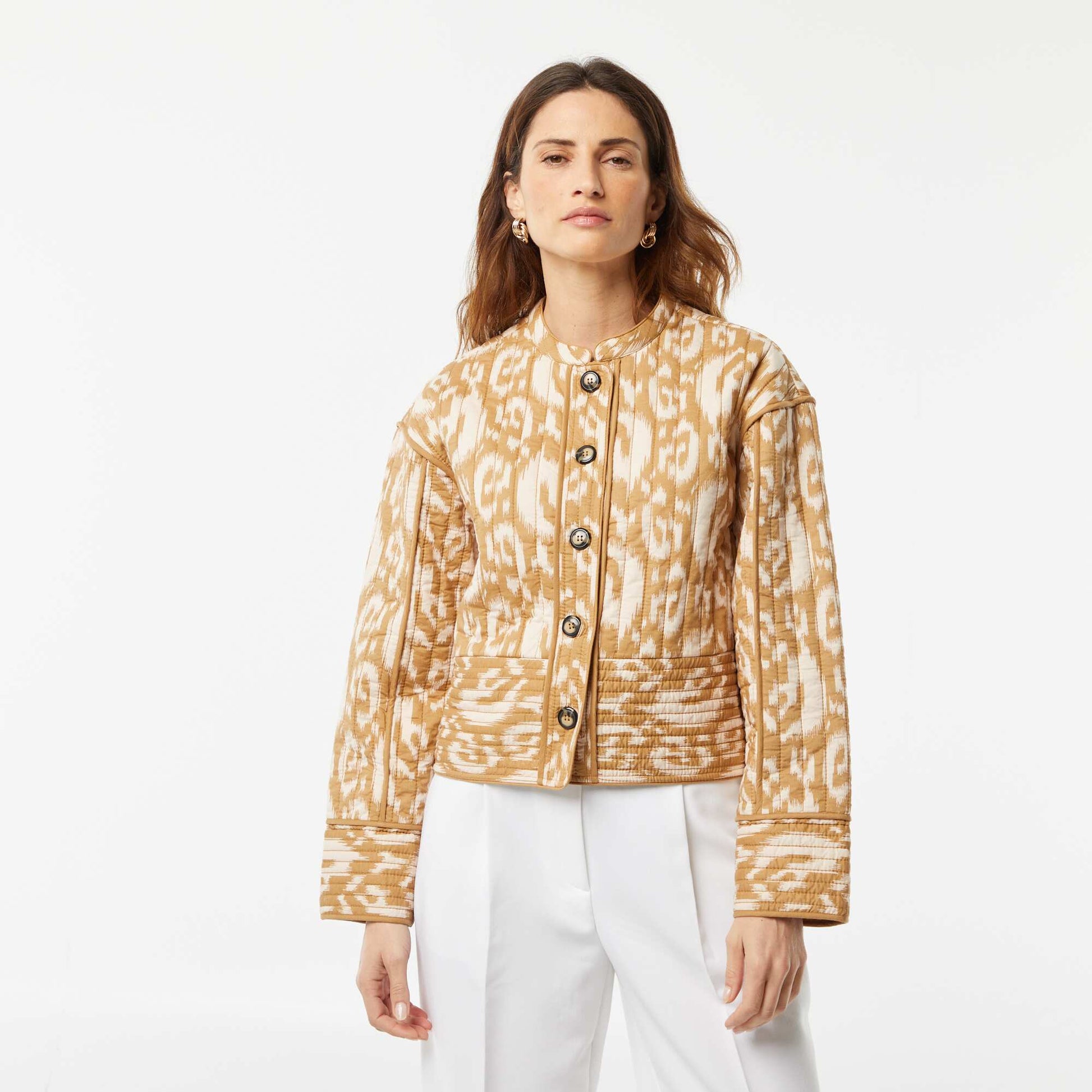 Veste matelassée imprimée BEIGE