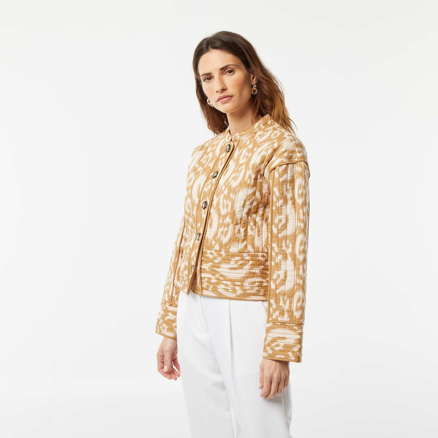 Veste matelassée imprimée BEIGE