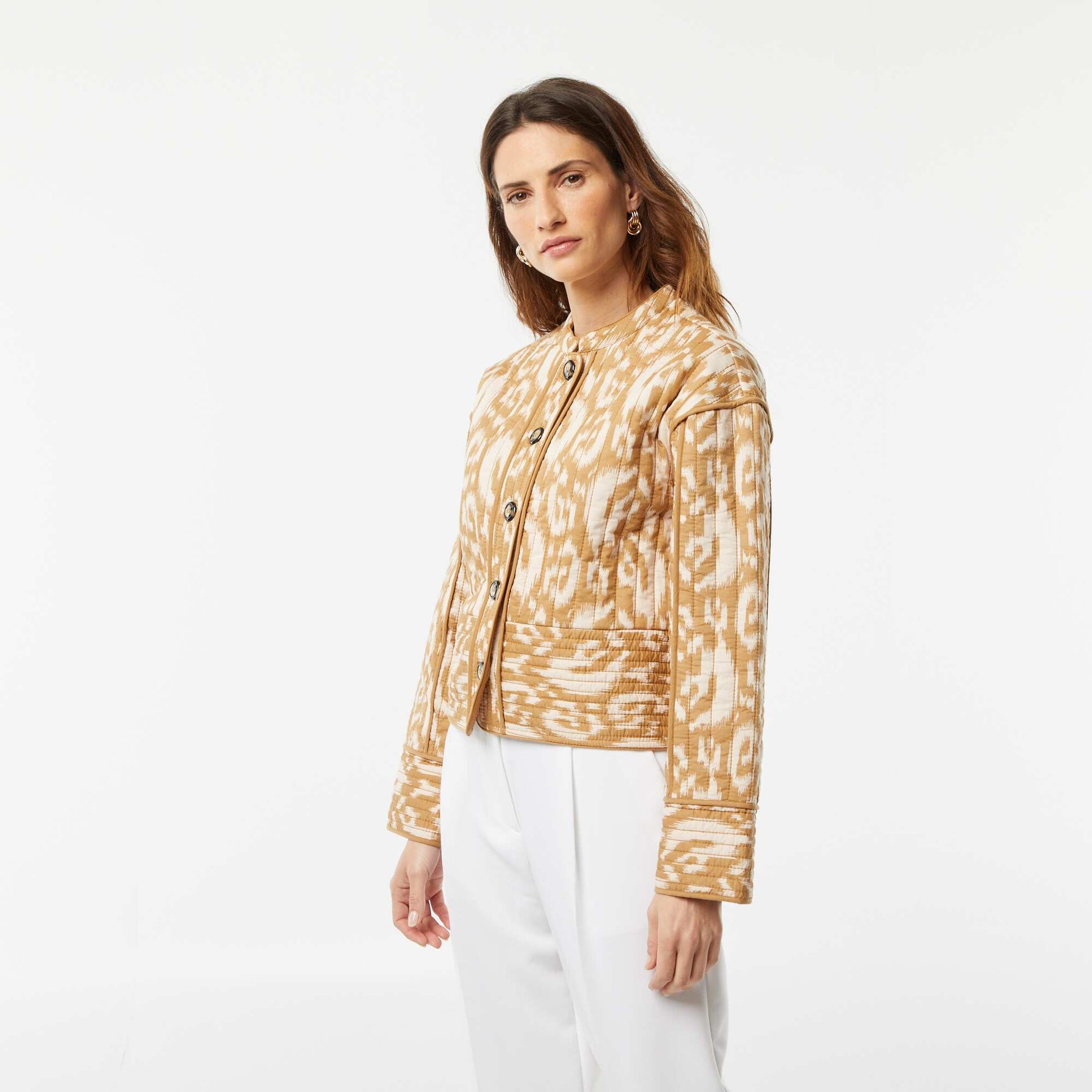 Veste matelassée imprimée BEIGE