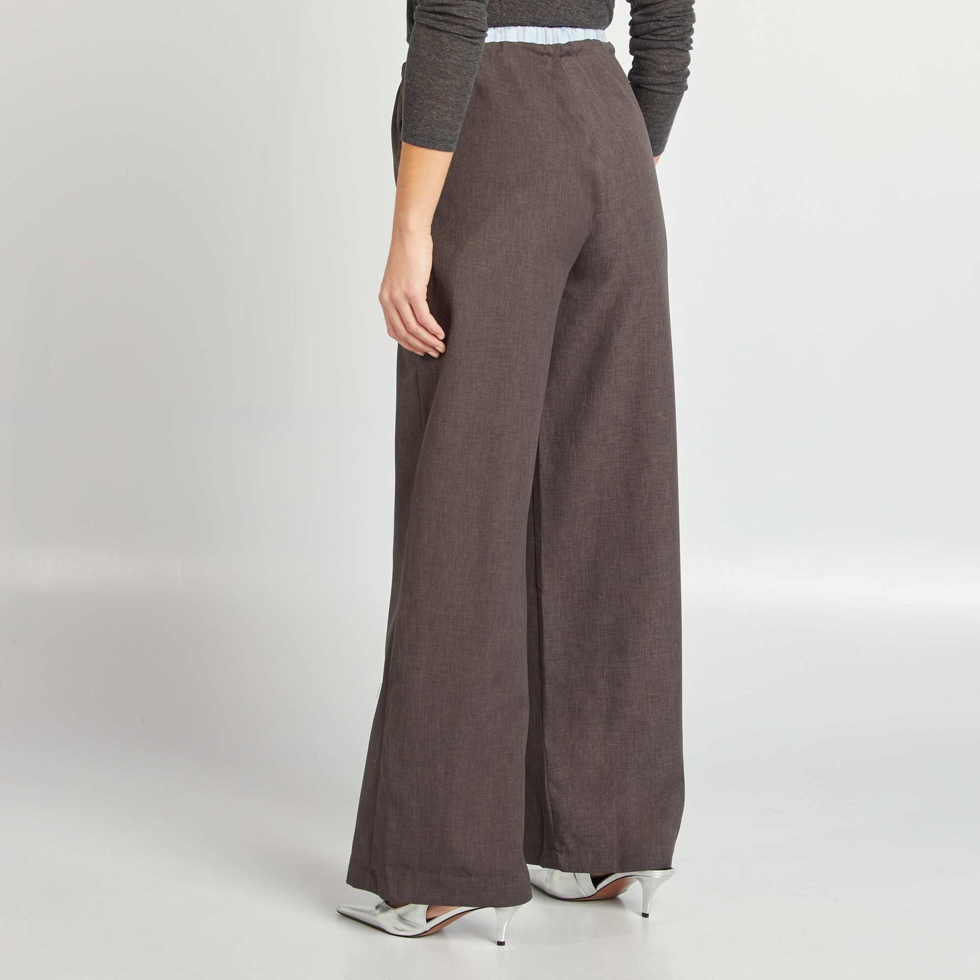 Pantalon large effet boxer apparent GRIS