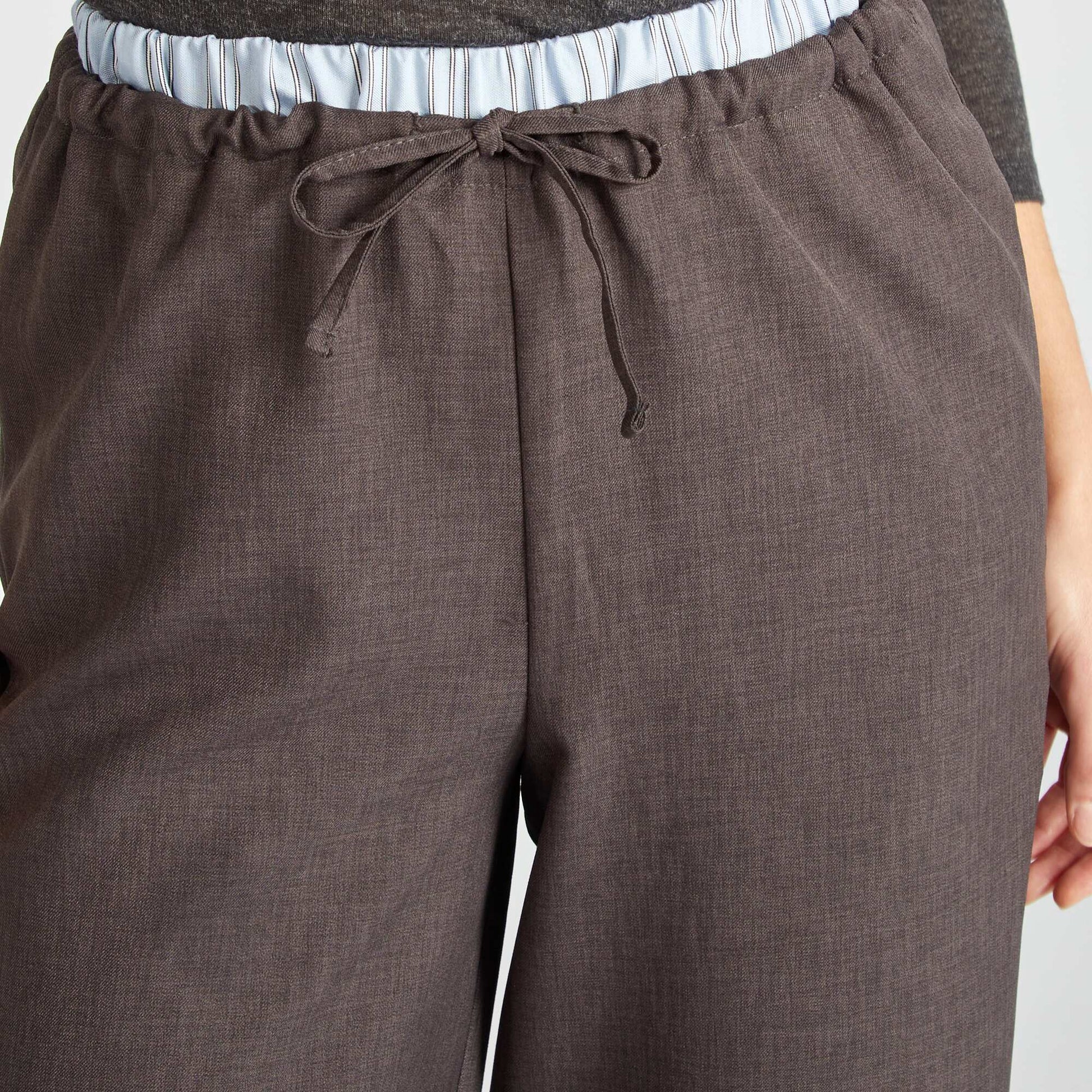 Pantalon large effet boxer apparent GRIS