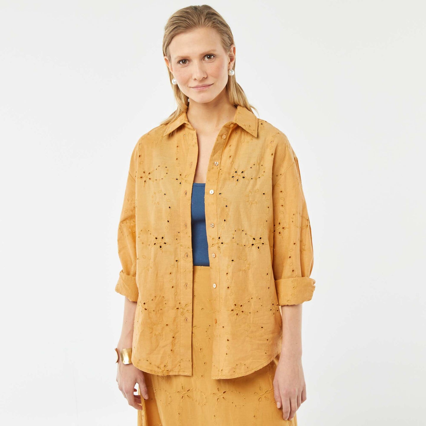 Chemise avec broderies anglaises BEIGE