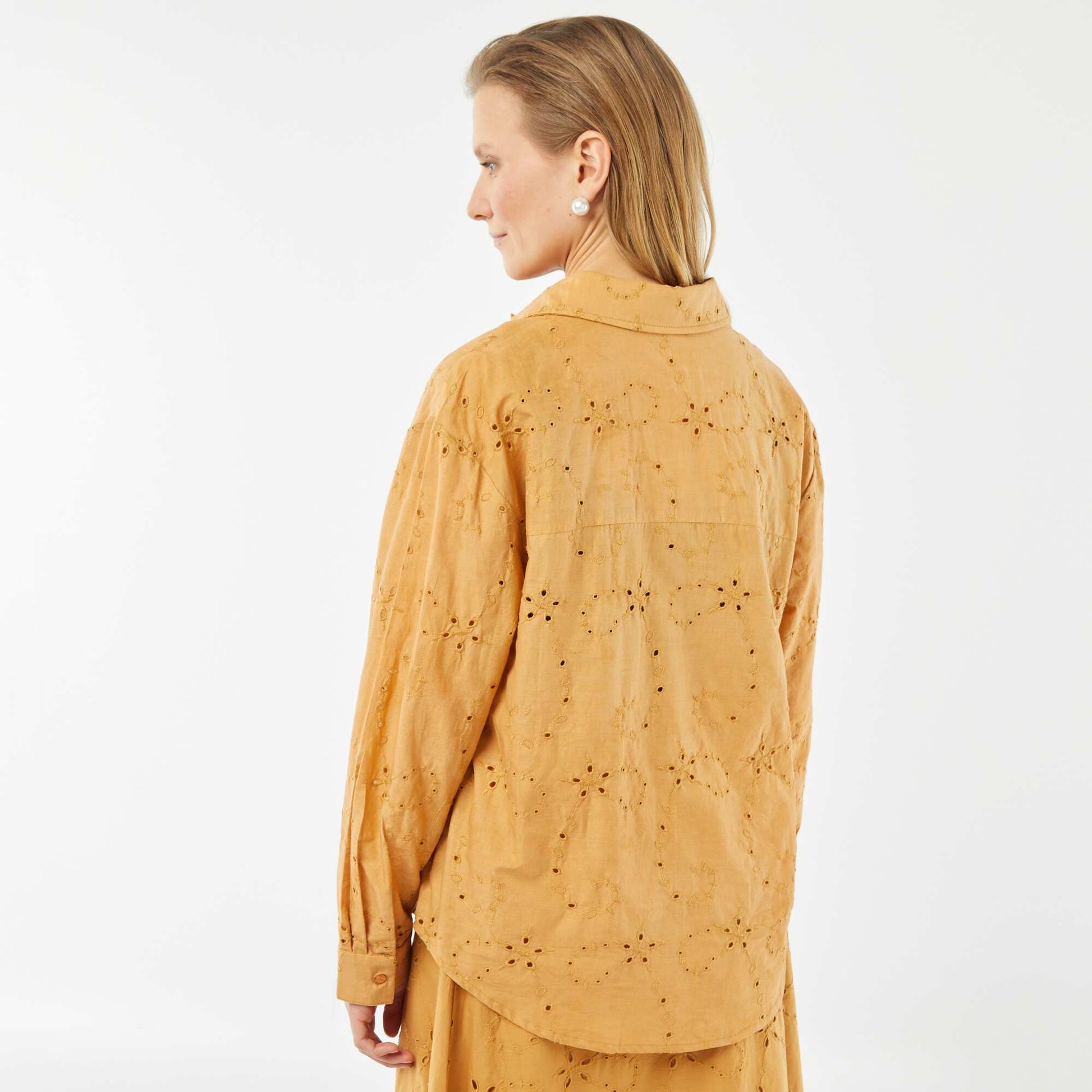 Chemise avec broderies anglaises BEIGE