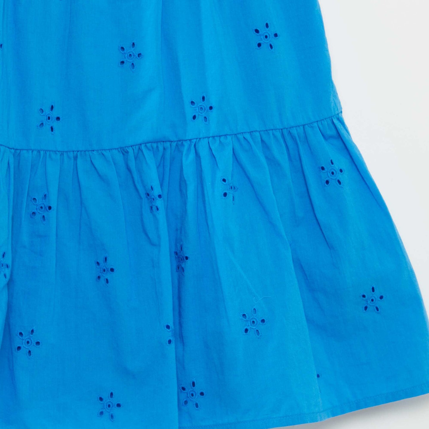 Robe unie à bretelles tressées BLEU
