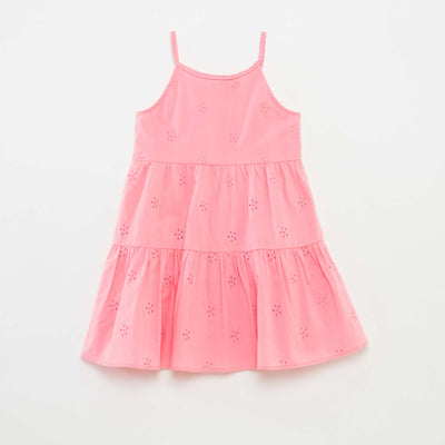 Robe unie à bretelles tressées ROSE