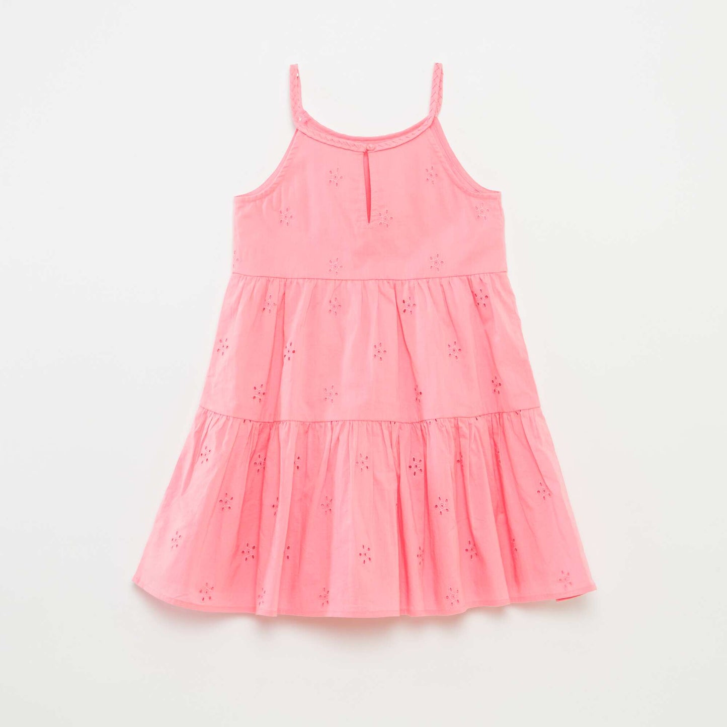 Robe unie à bretelles tressées ROSE