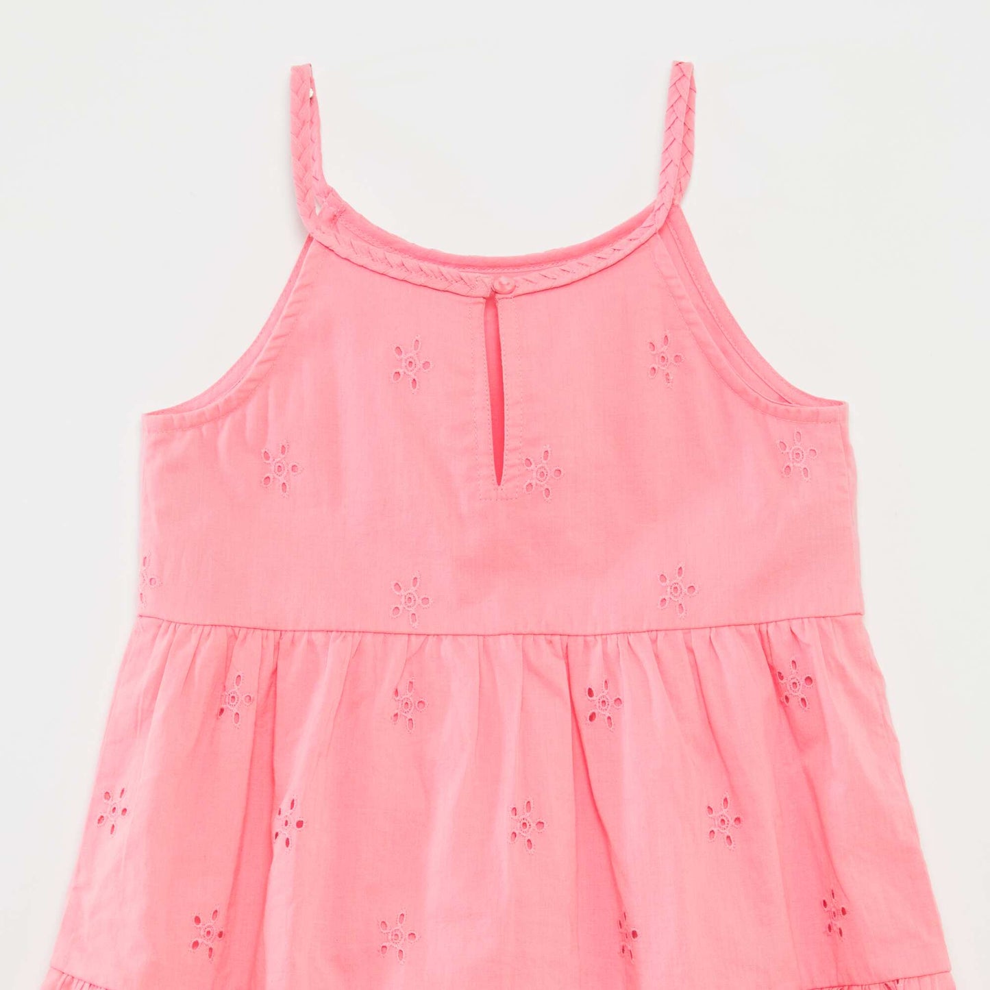 Robe unie à bretelles tressées ROSE