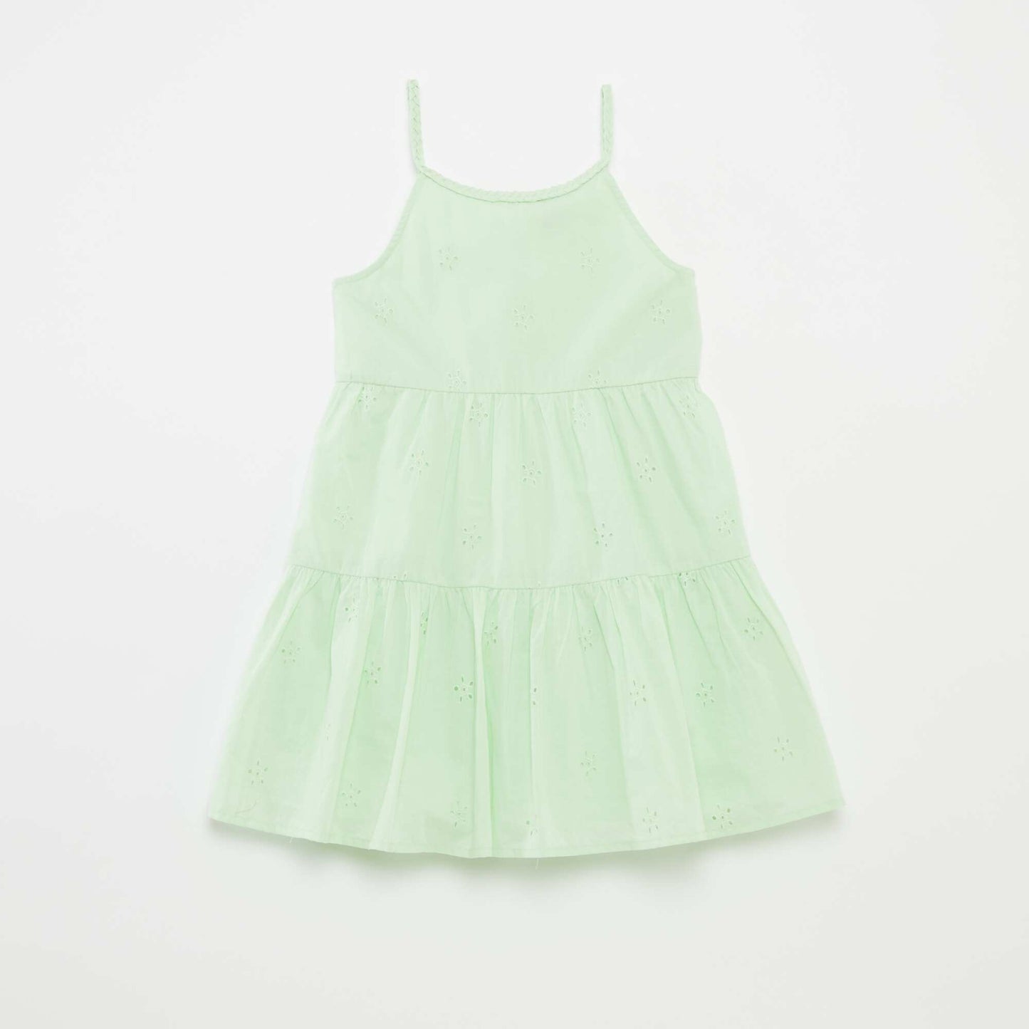 Robe unie à bretelles tressées VERT