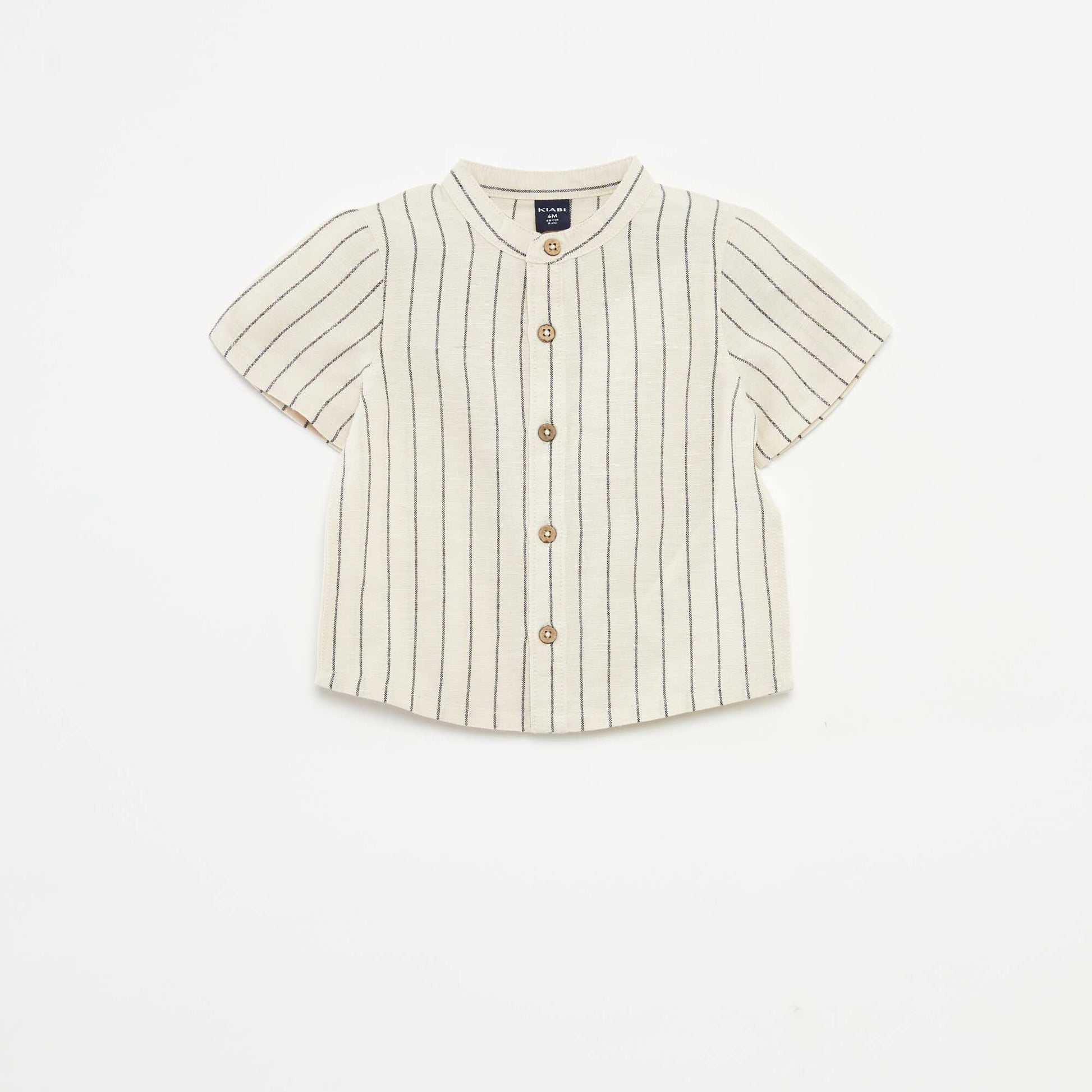 Ensemble chemise à col mao + short - 2 pièces BEIGE