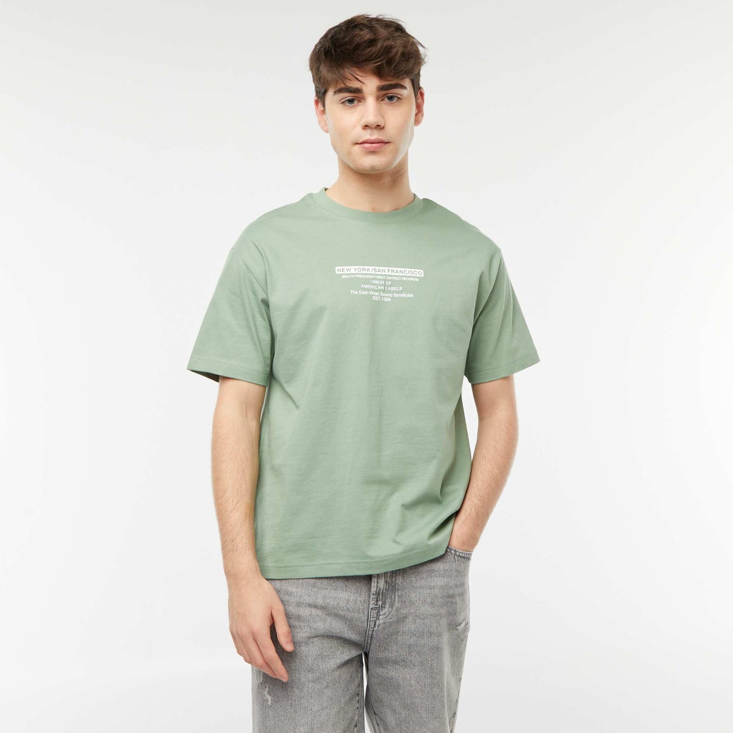 Tee-shirt imprimé poitrine VERT