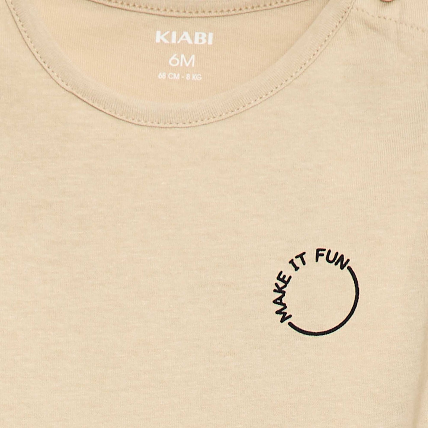 T-shirt imprimé à manches longues BEIGE
