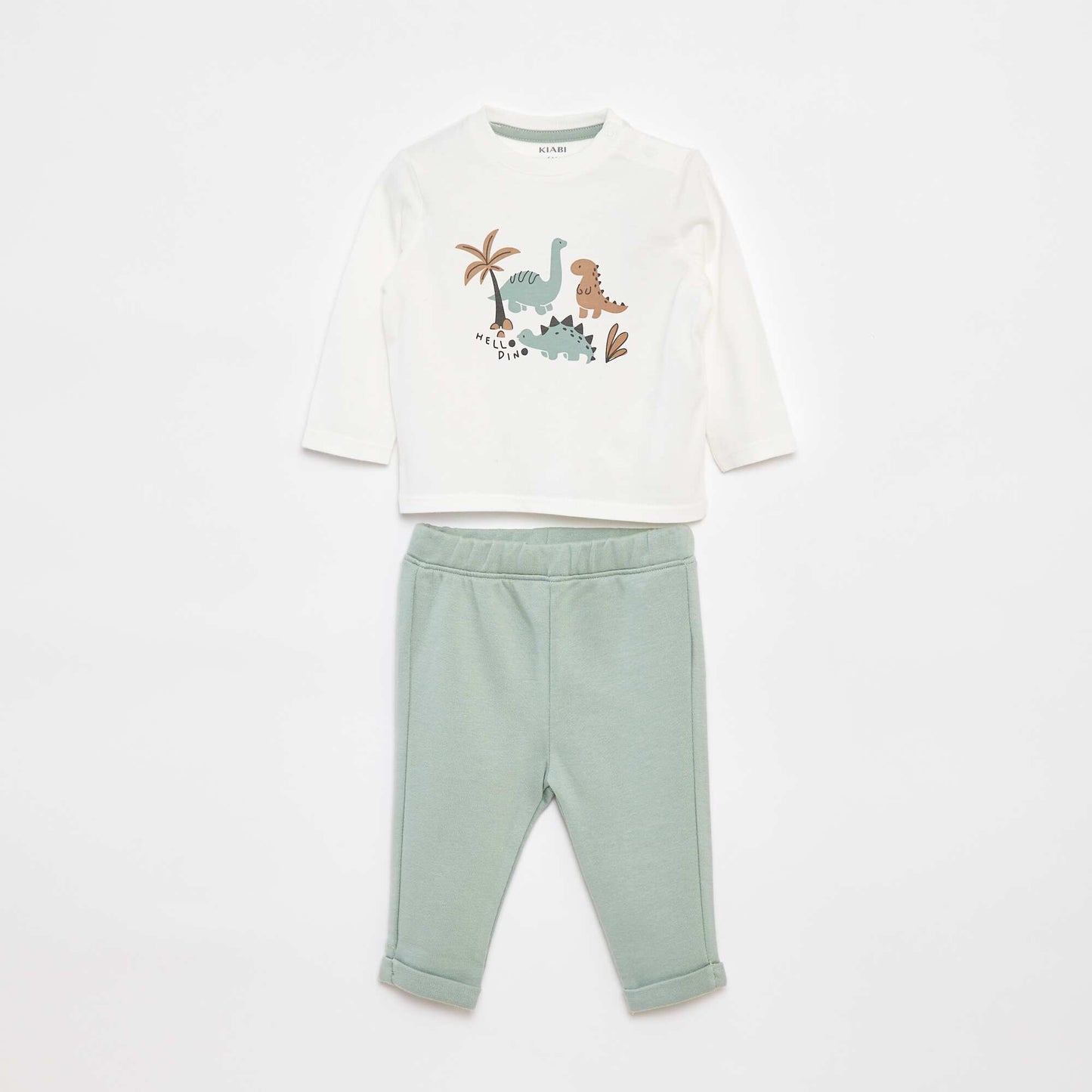 Ensemble t-shirt à manches longues + pantalon - 2 pièces BLANC