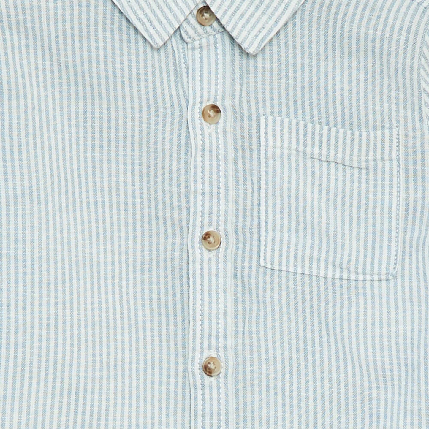 Chemise rayée en chambray BLEU