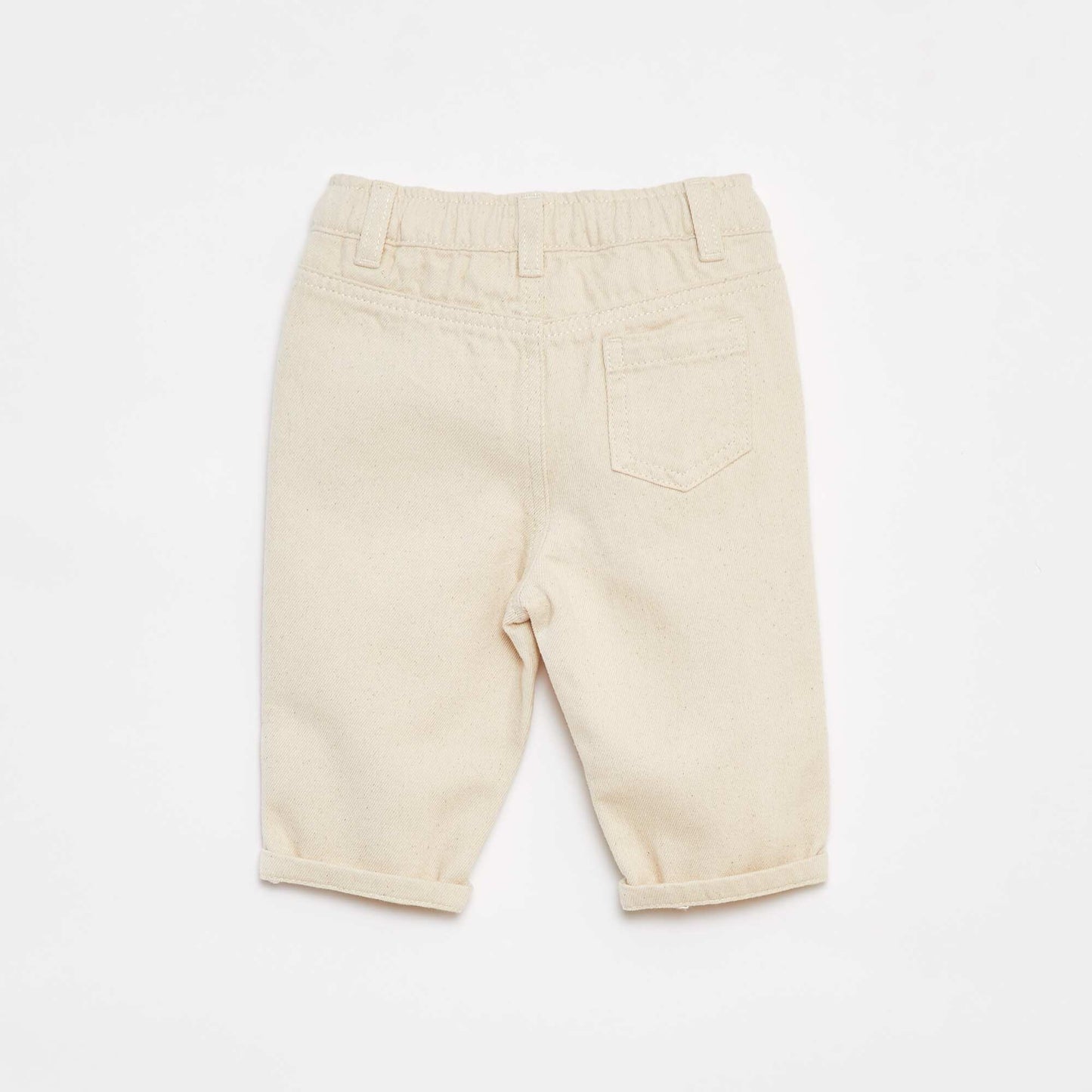 Pantalon en twill paperbag taille 3/4 BLANC