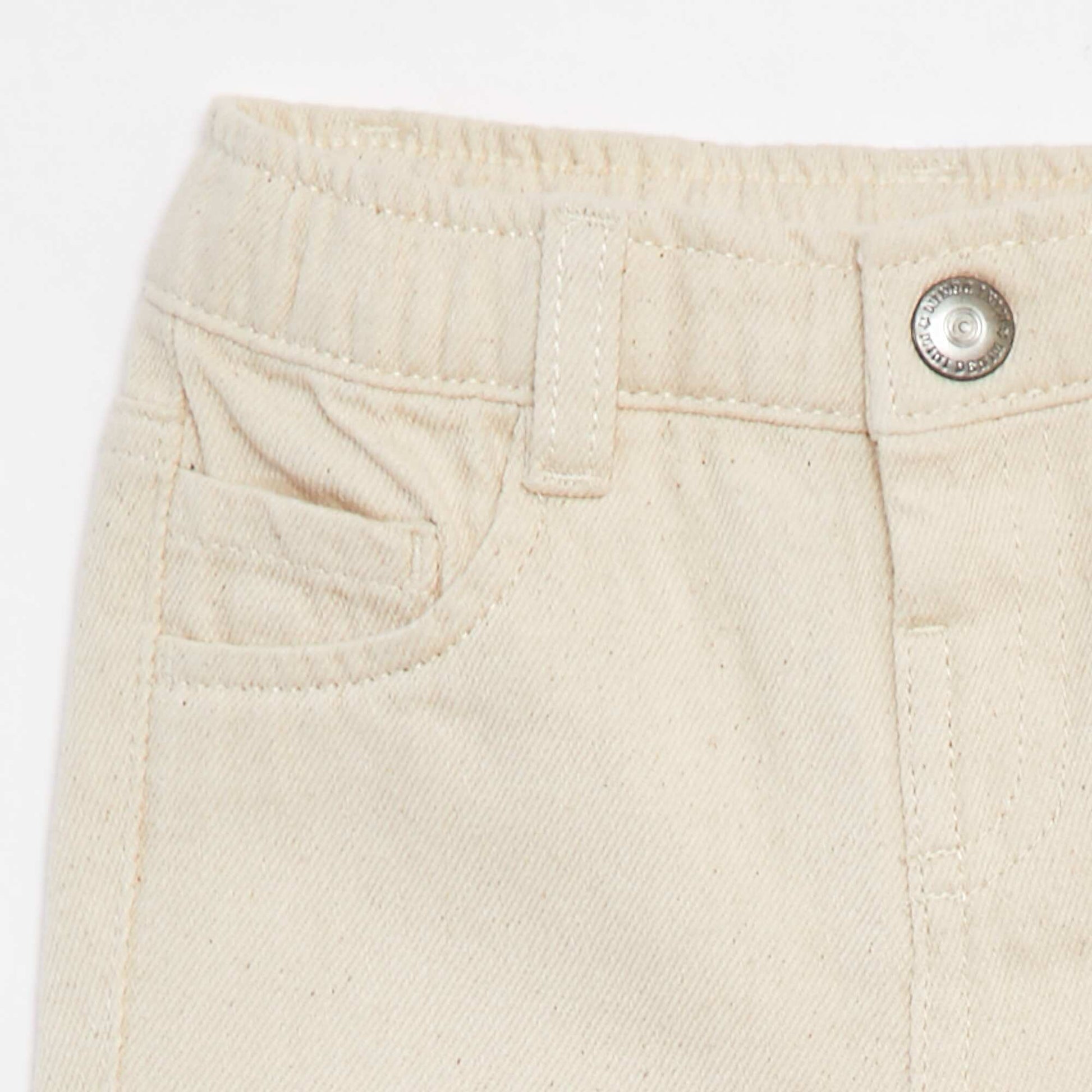 Pantalon en twill paperbag taille 3/4 BLANC