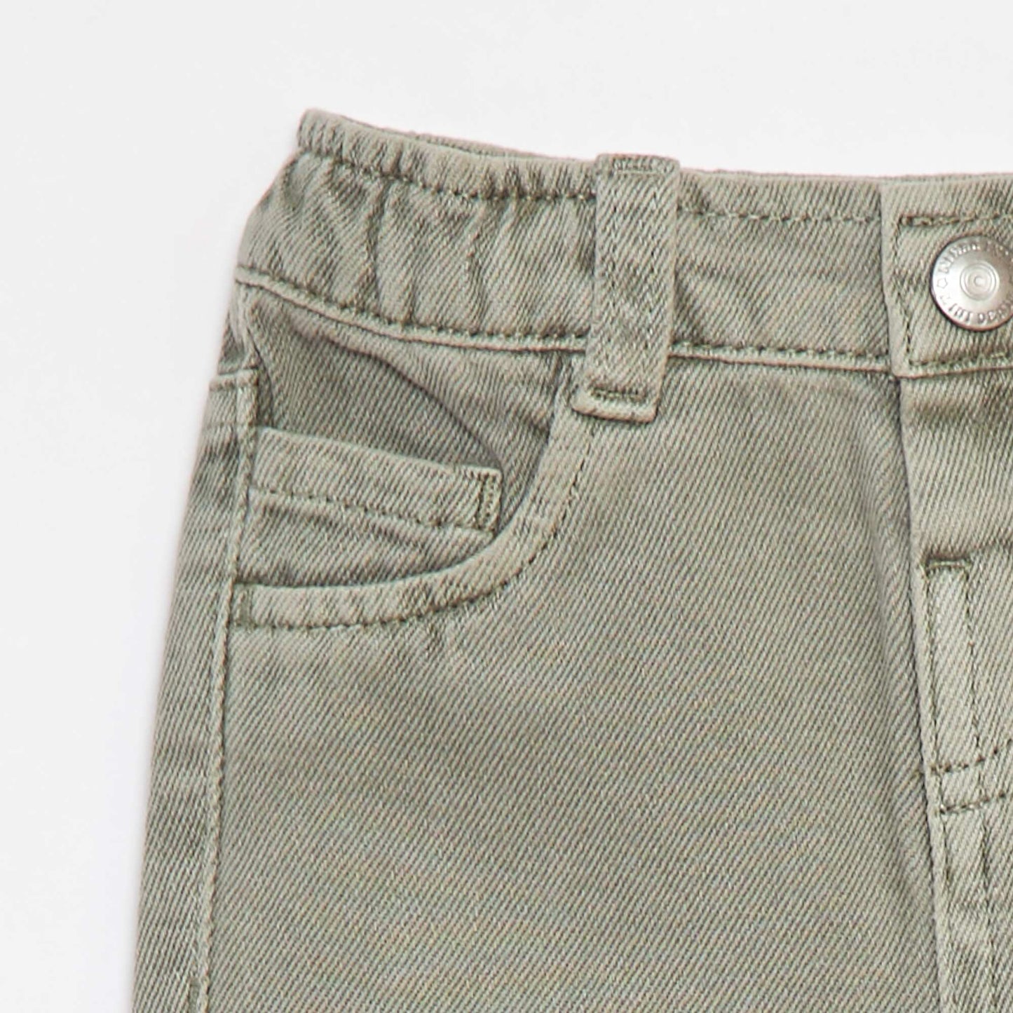 Pantalon en twill paperbag taille 3/4 VERT