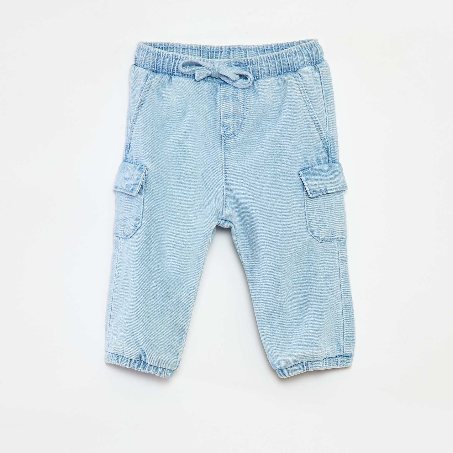 Pantalon jogging en denim avec poches BLEU