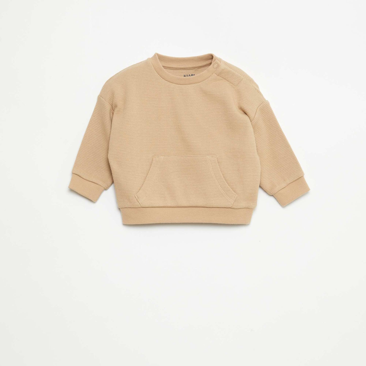 Ensemble sweat + pantalon en matière nid d'abeilles - 2 pièces BEIGE