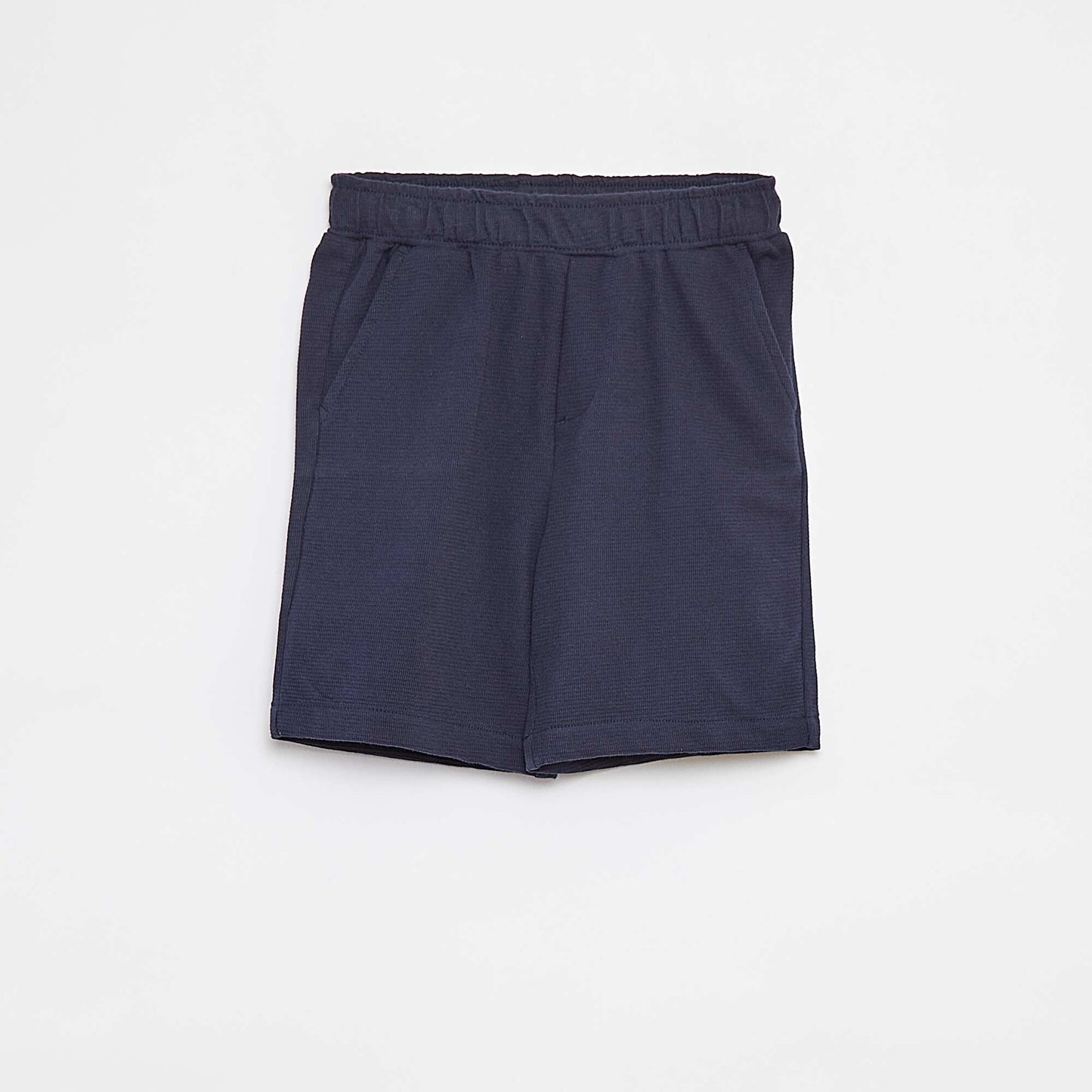Short en textile texturé avec 2 poches BLEU