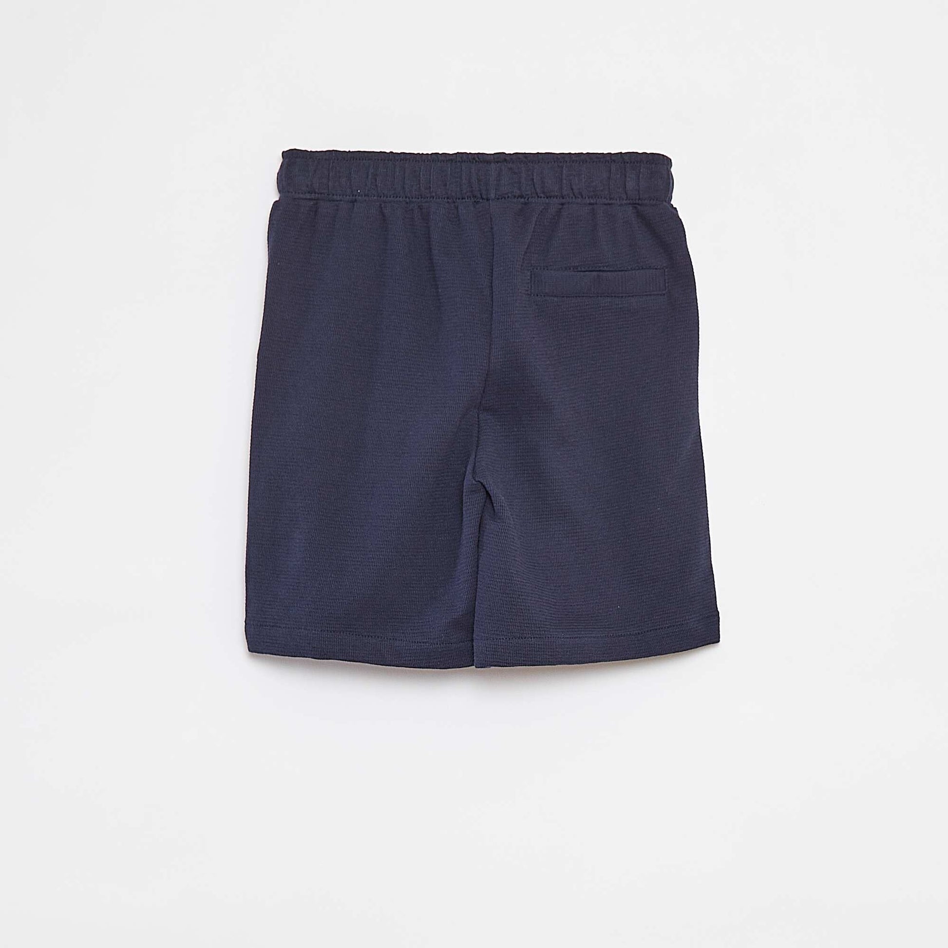Short en textile texturé avec 2 poches BLEU
