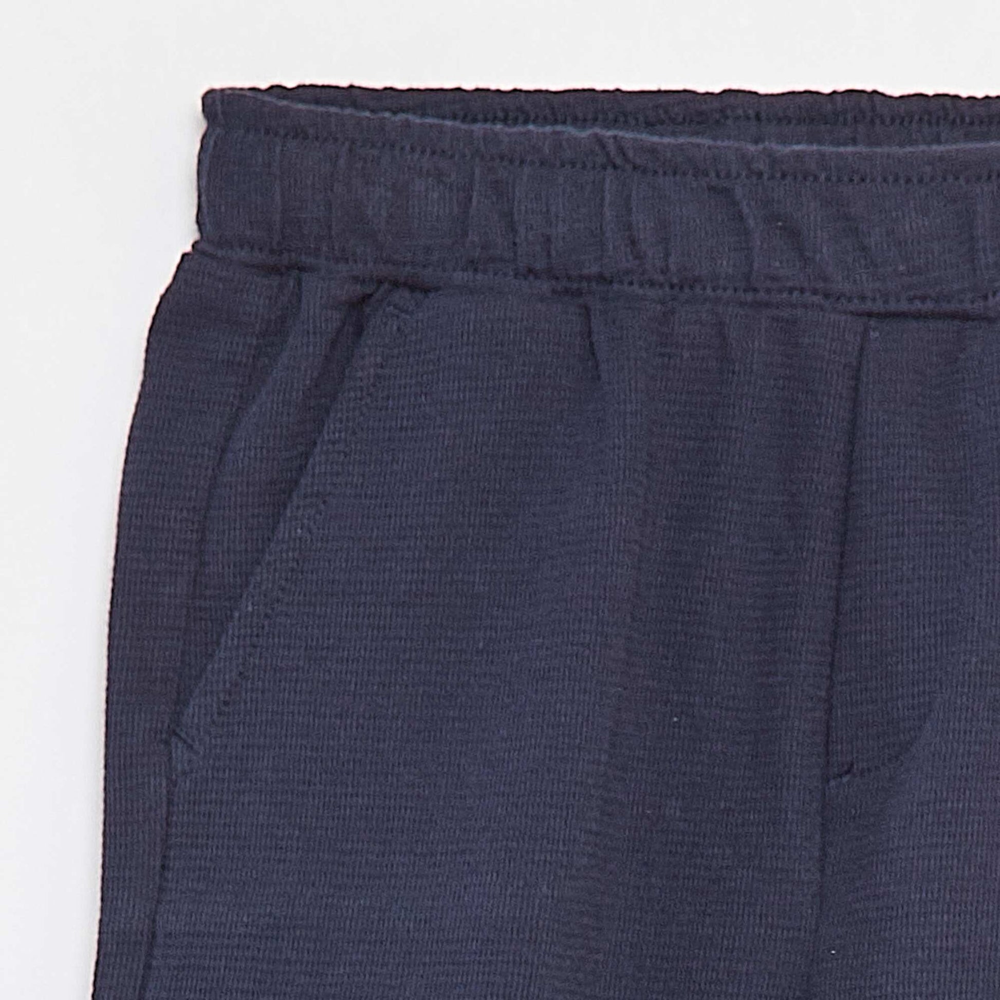 Short en textile texturé avec 2 poches BLEU