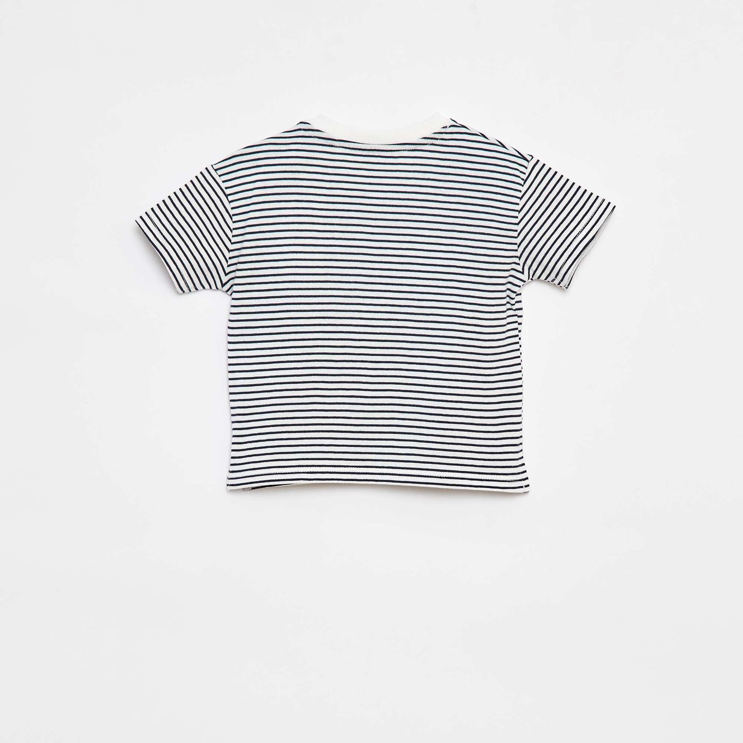 T-shirt rayé à manches courtes BLANC