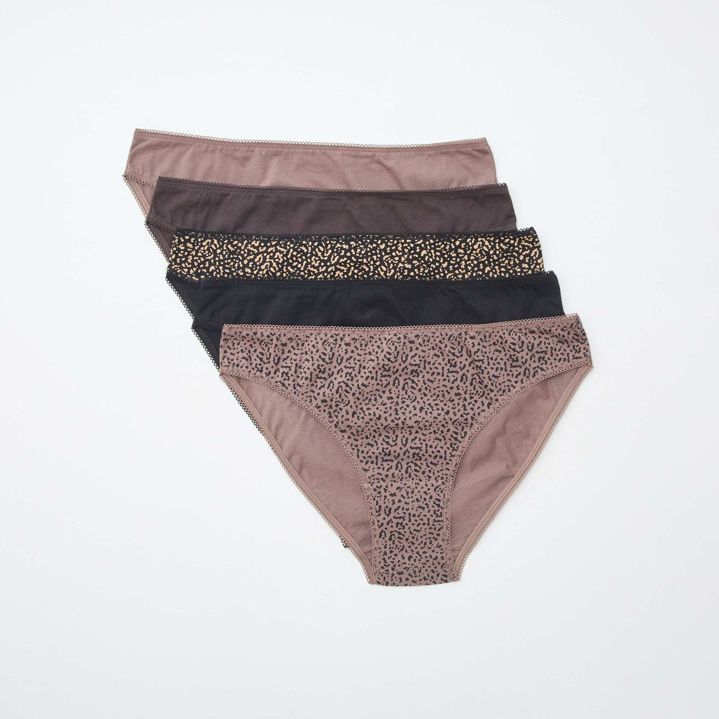 Lot de 5 culottes - unies et imprimées MARRON