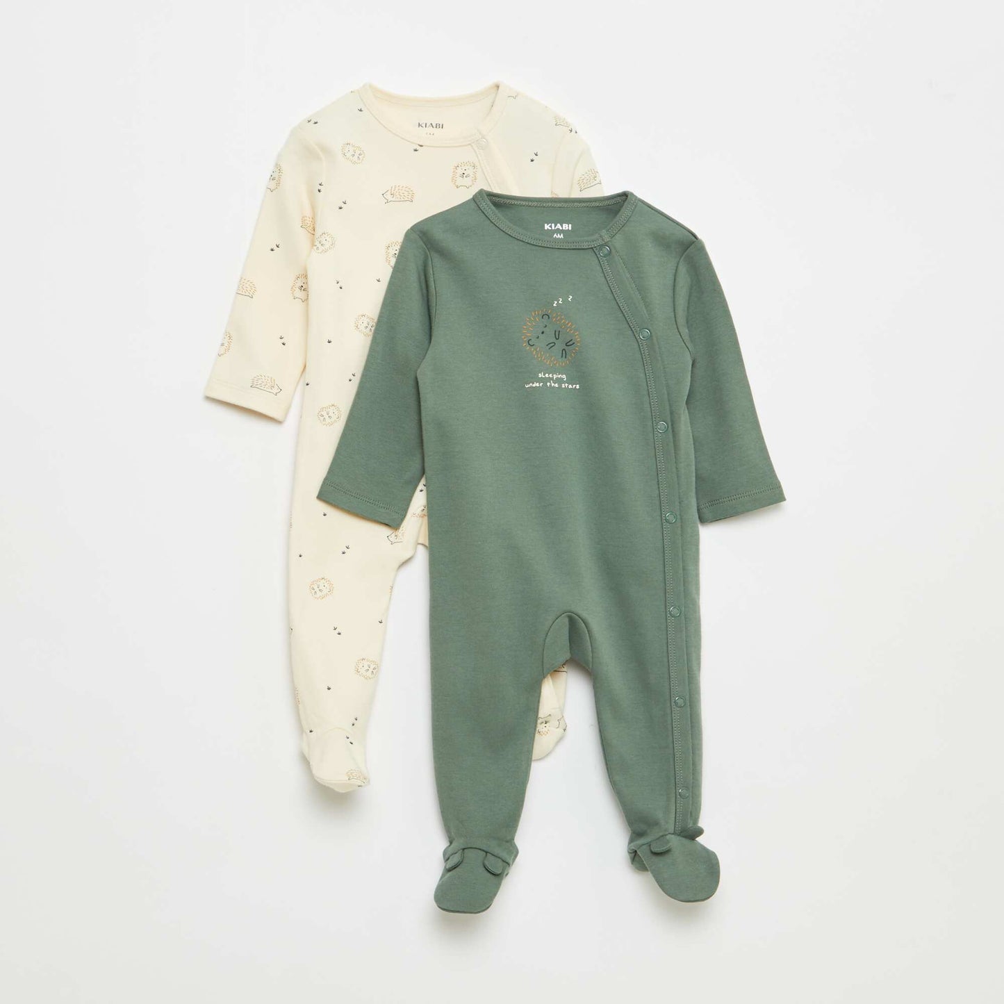 Lot de 2 dors bien avec pieds et ouverture pressionnée BLANC
